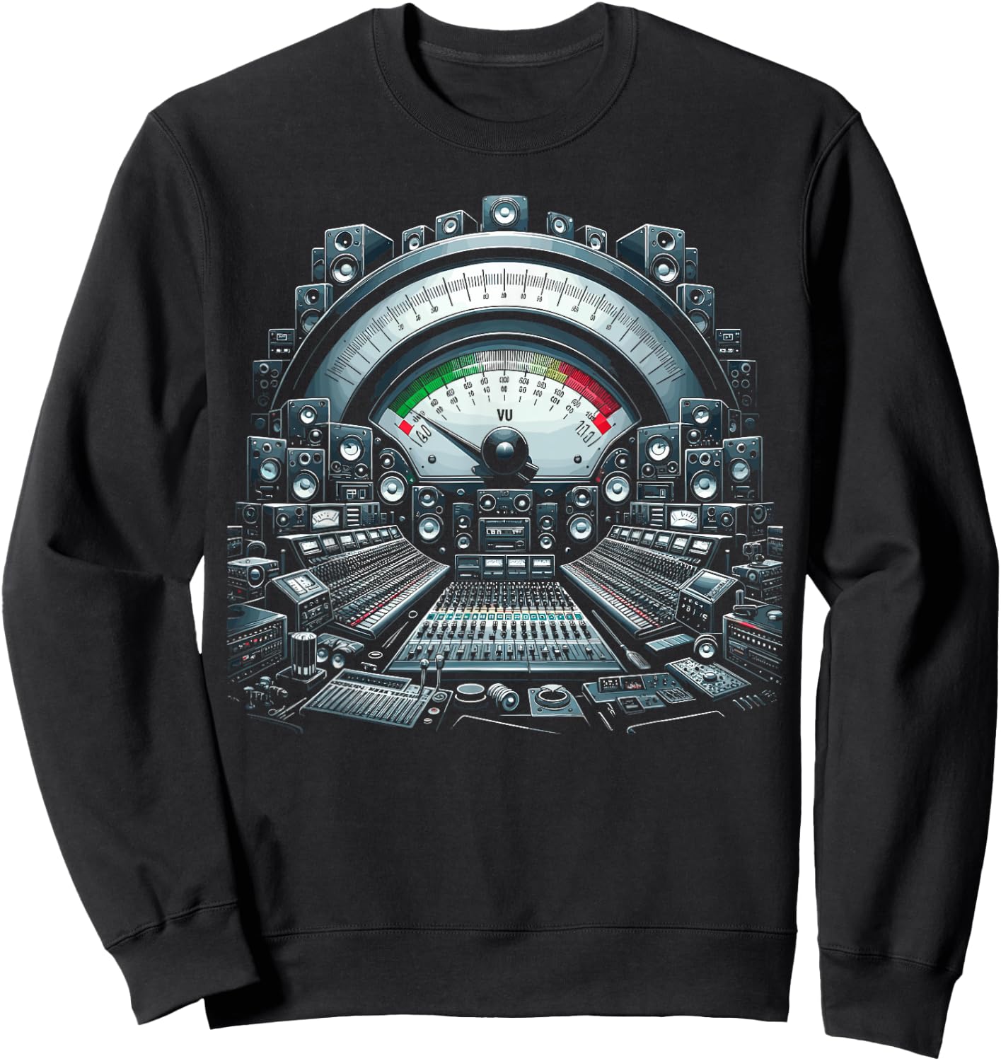 VU Meter Audiopile Analog Music Sound Engineer Sweatshirt - Sweatshirt | Black