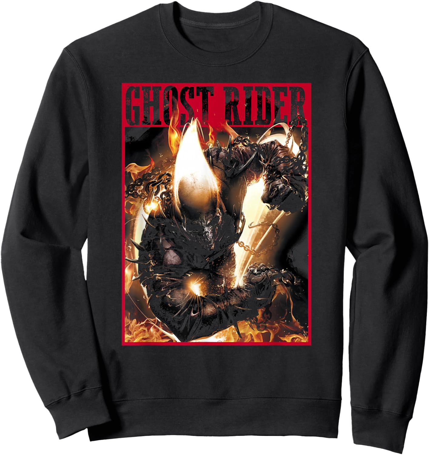 Marvel Ghost Rider Fury Comic Wanted Poster Sweatshirt - Sweatshirt | Black