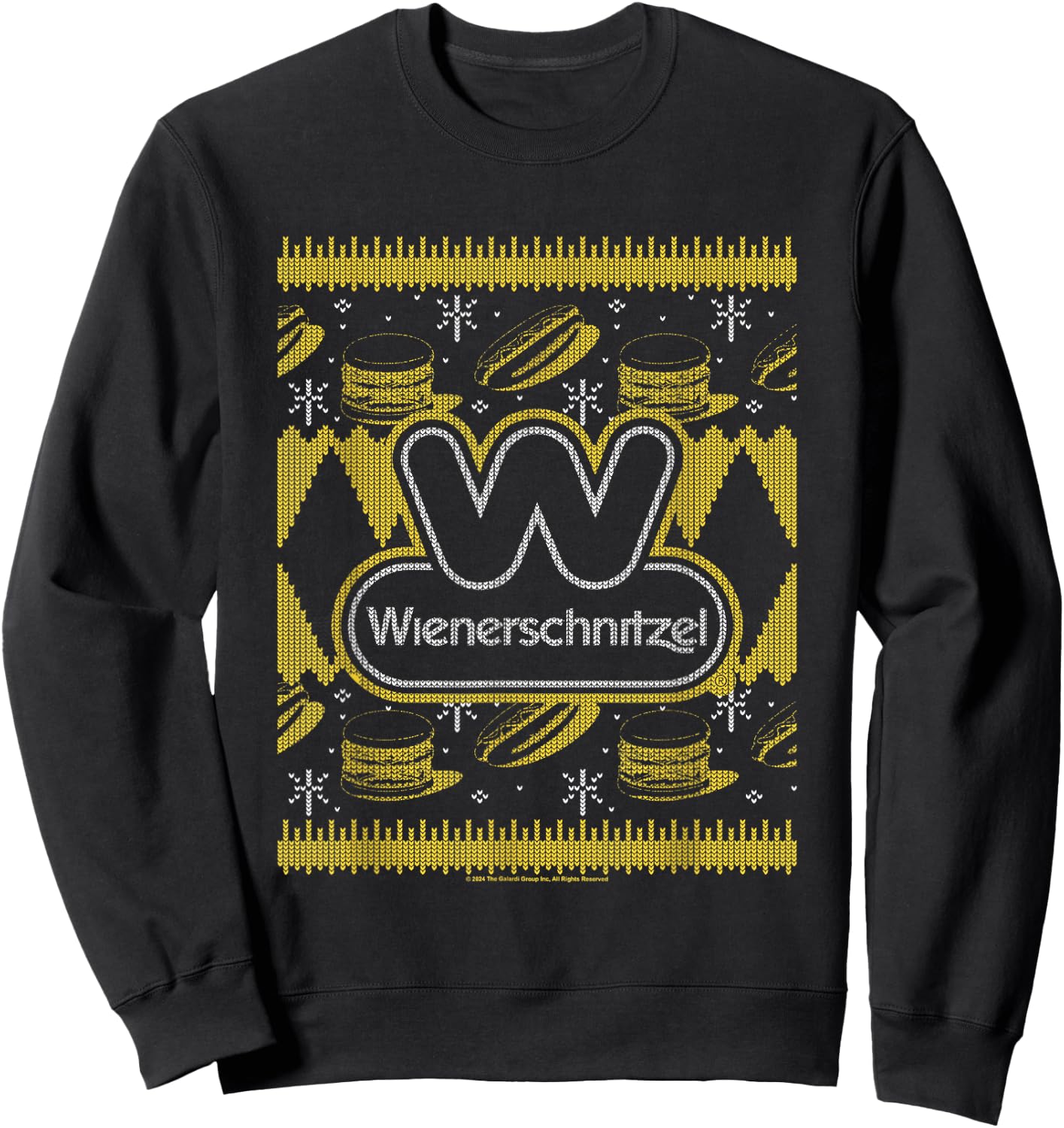 Wienerschnitzel Christmas Fast Food Ugly Sweater Vintage Sweatshirt - Sweatshirt | Black