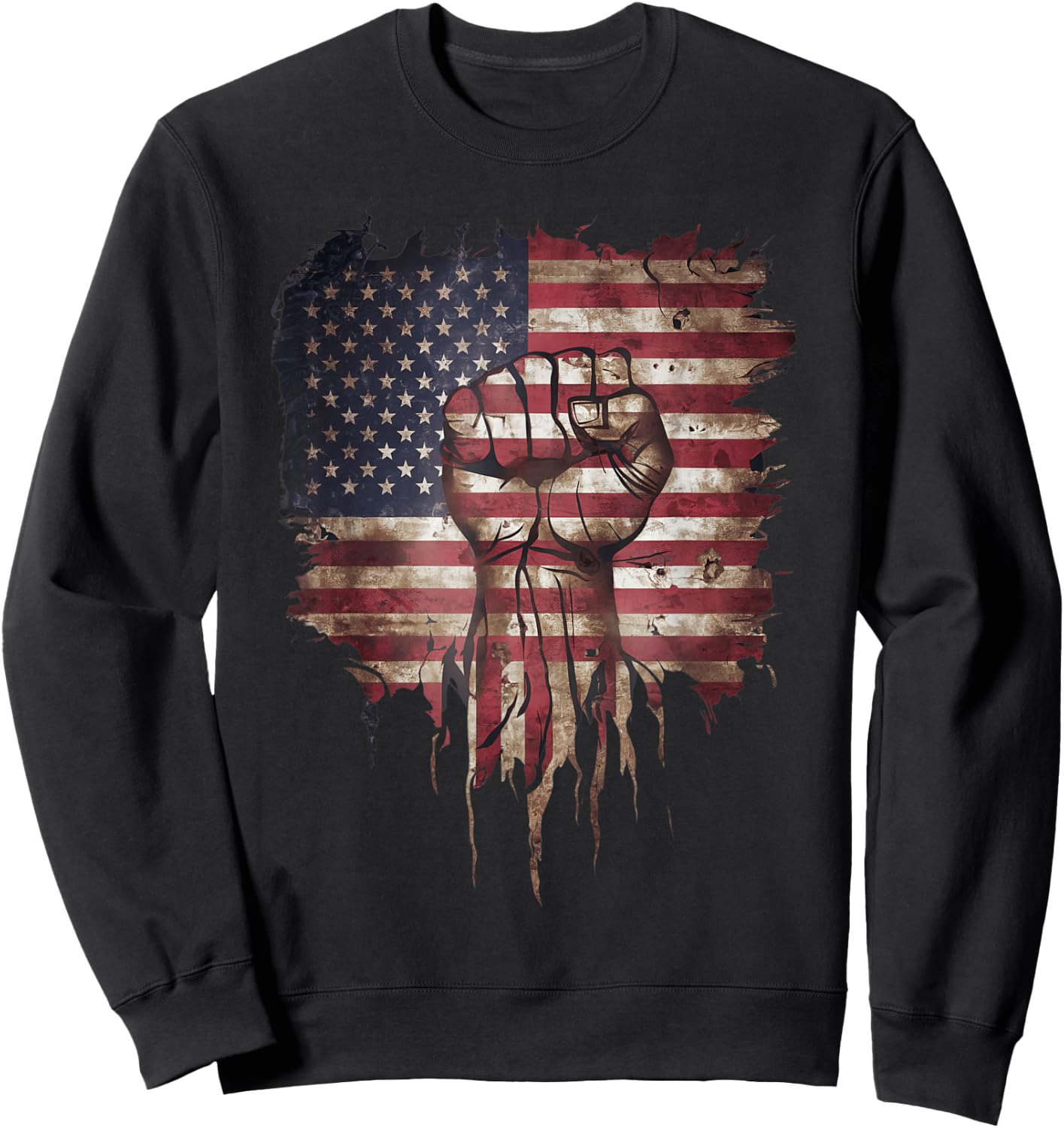 United We Stand Patriotic Gift USA Flag Sweatshirt - Sweatshirt | Black