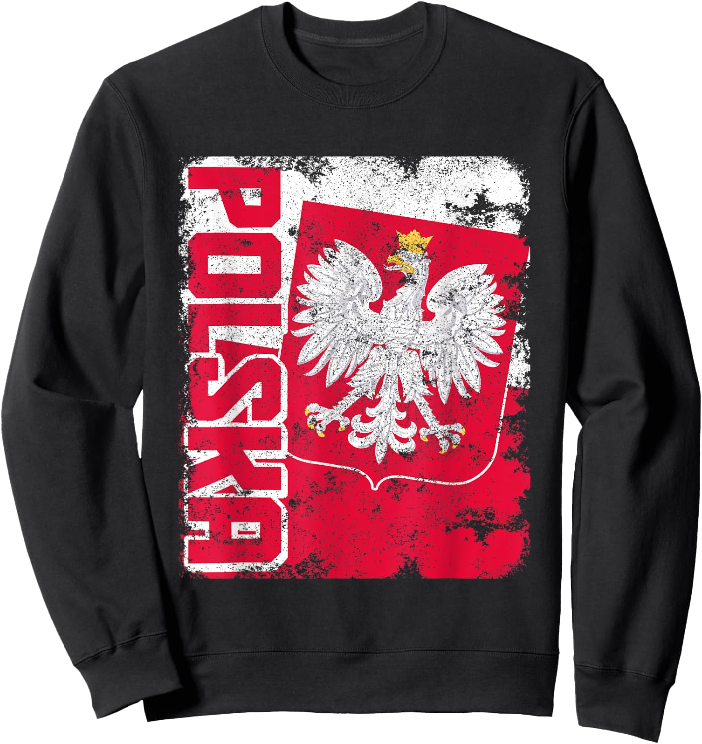 Polska Poland Flag Pride Eagle Polish Roots Sweatshirt - Sweatshirt | Black