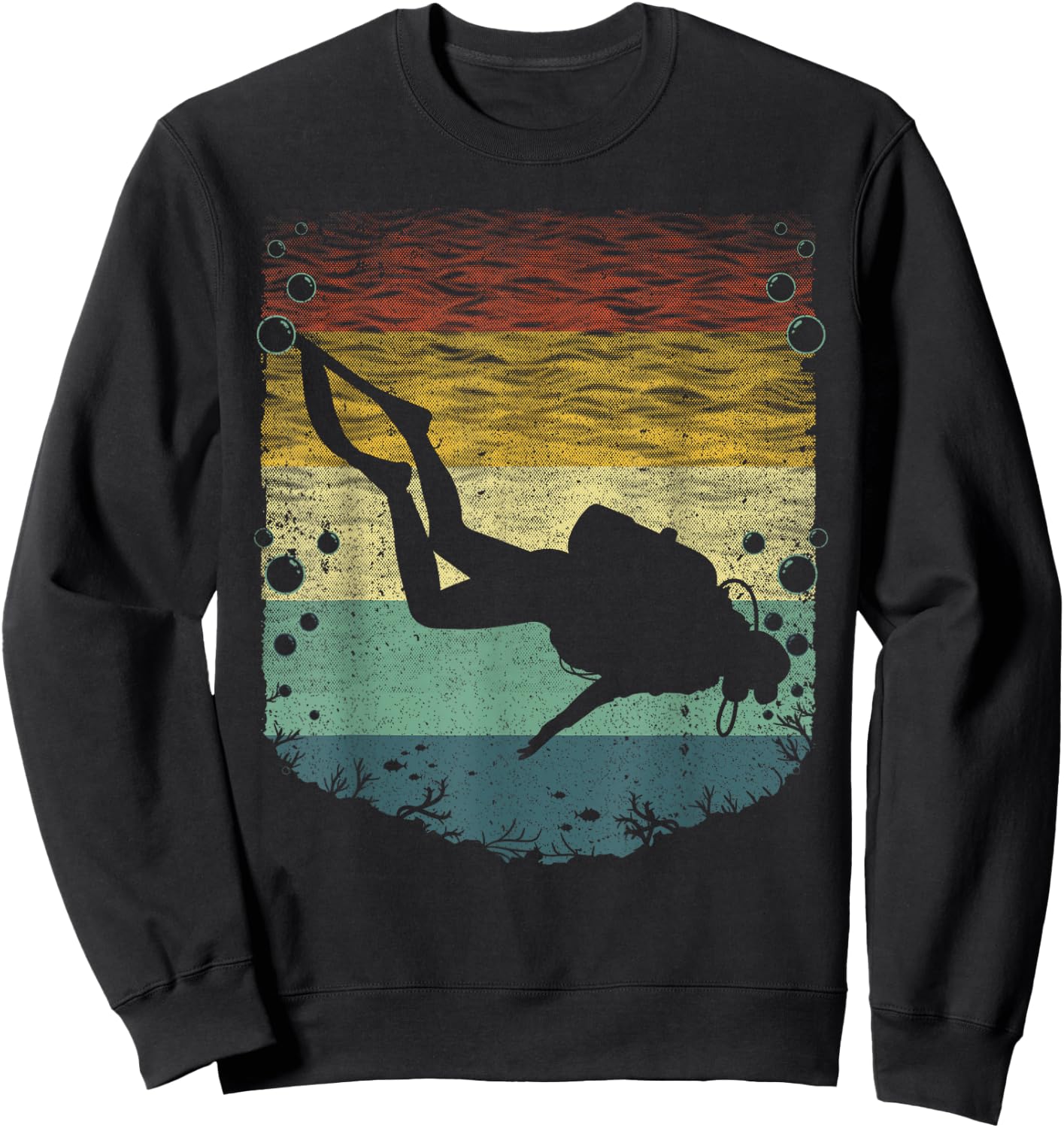 Cool Scuba Diving Art Women Kids Scuba Dive Diver Sweatshirt - Sweatshirt | Black