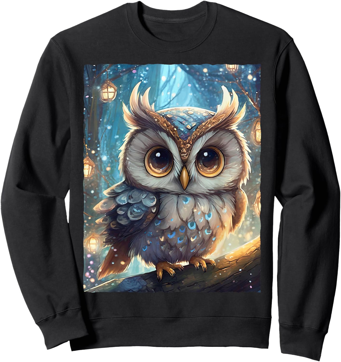 Cute Kawaii Owl Sweatshirt - Sweatshirt | Black