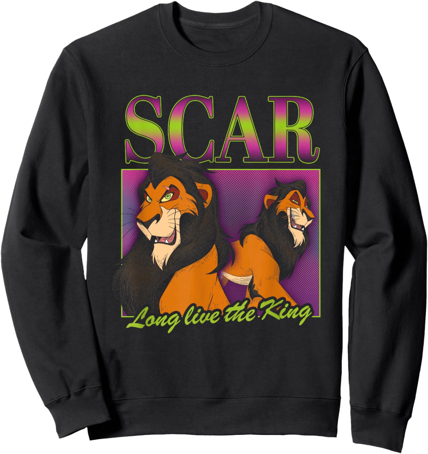 Disney Villains Scar Long Live The King 90s Collage Portrait Sweatshirt - Sweatshirt | Black