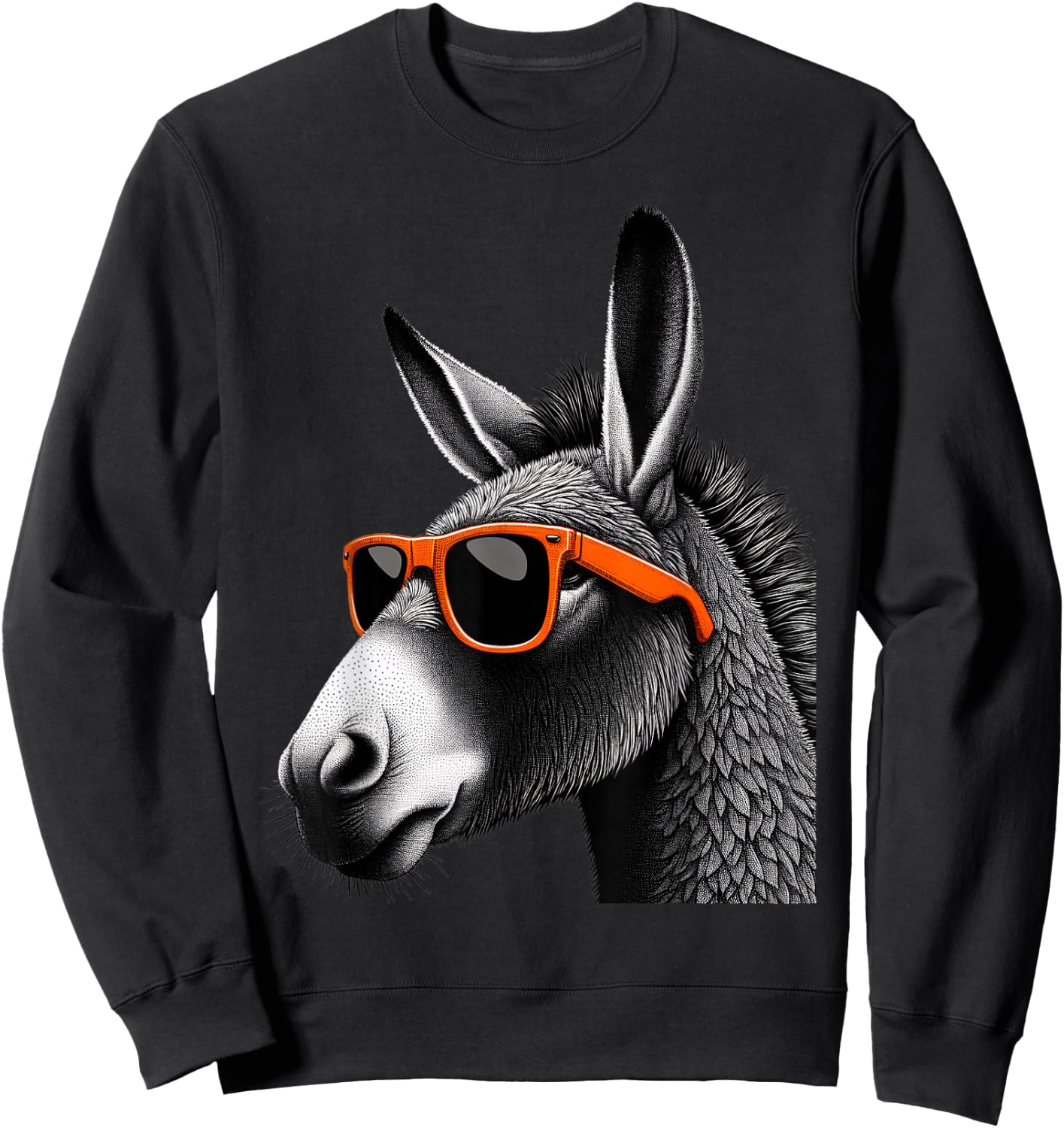 Cool Mule Wearing Sunglasses Graphic Art Sweatshirt - Sweatshirt | Black