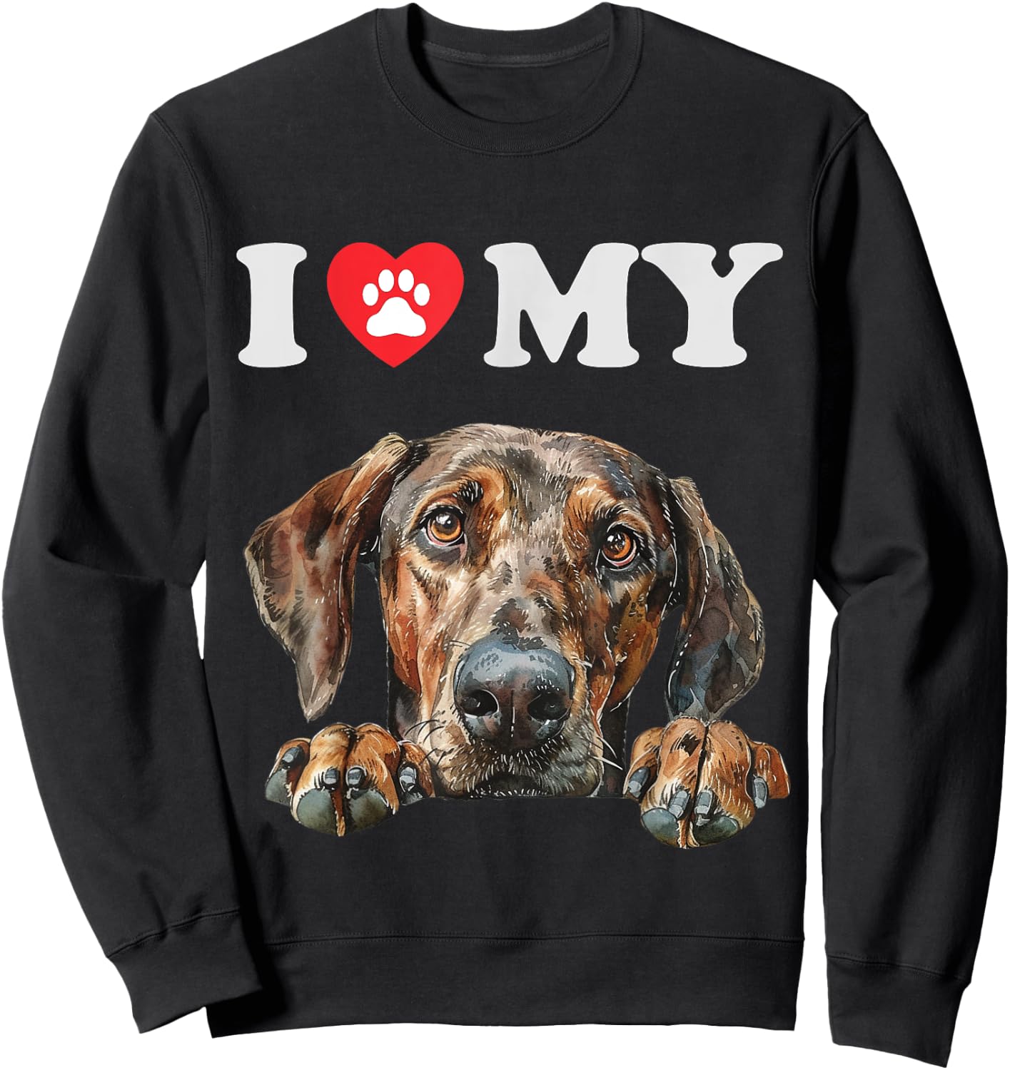 Plott Hound I Heart My Dog Funny Dog Lover Women Kids Sweatshirt - Sweatshirt | Black