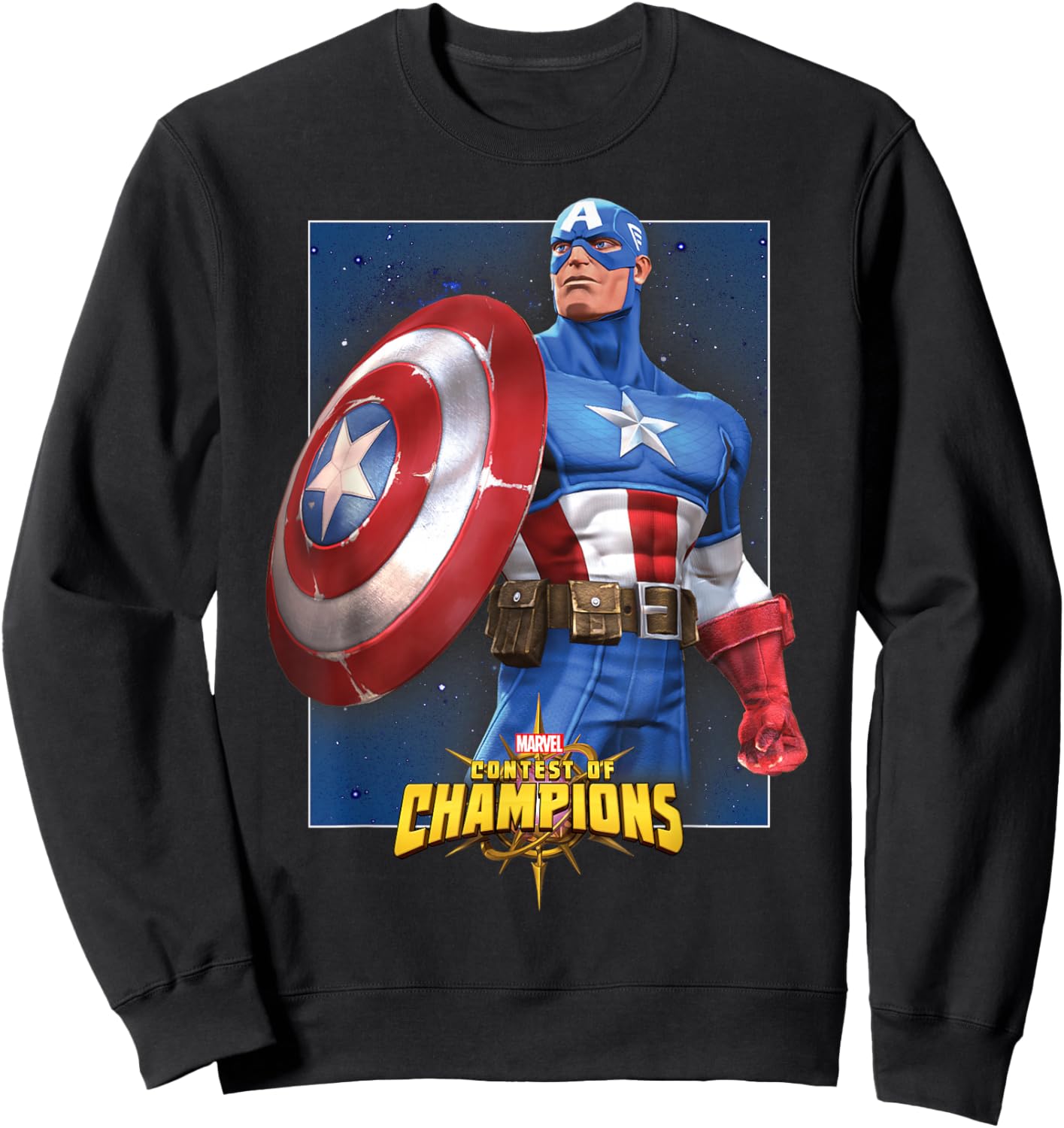 Marvel Contest of Champions Captain America Graphic Sweatshirt - Sweatshirt | Black