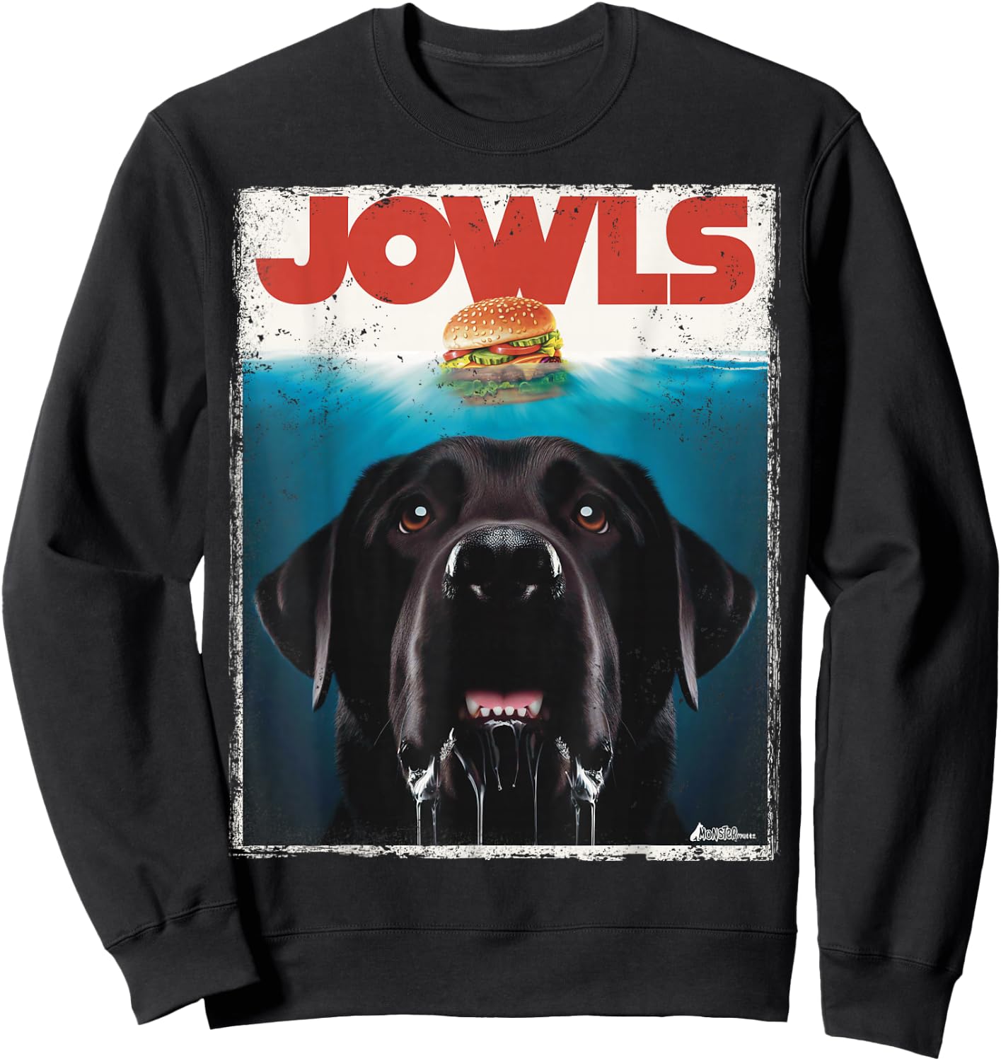 Funny Black Lab Jowls , Labrador Retriever Mom Top, Dad Sweatshirt - Sweatshirt | Black