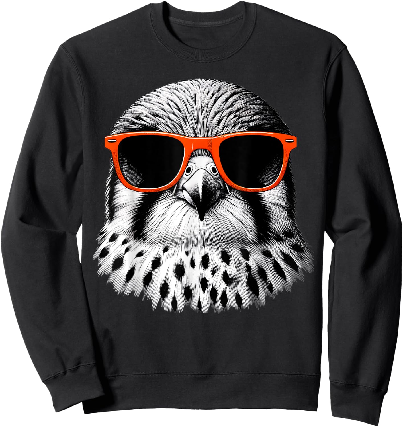 Cool Kestrel Bird Wearing Sunglasses Graphic Art Sweatshirt - Sweatshirt | Black