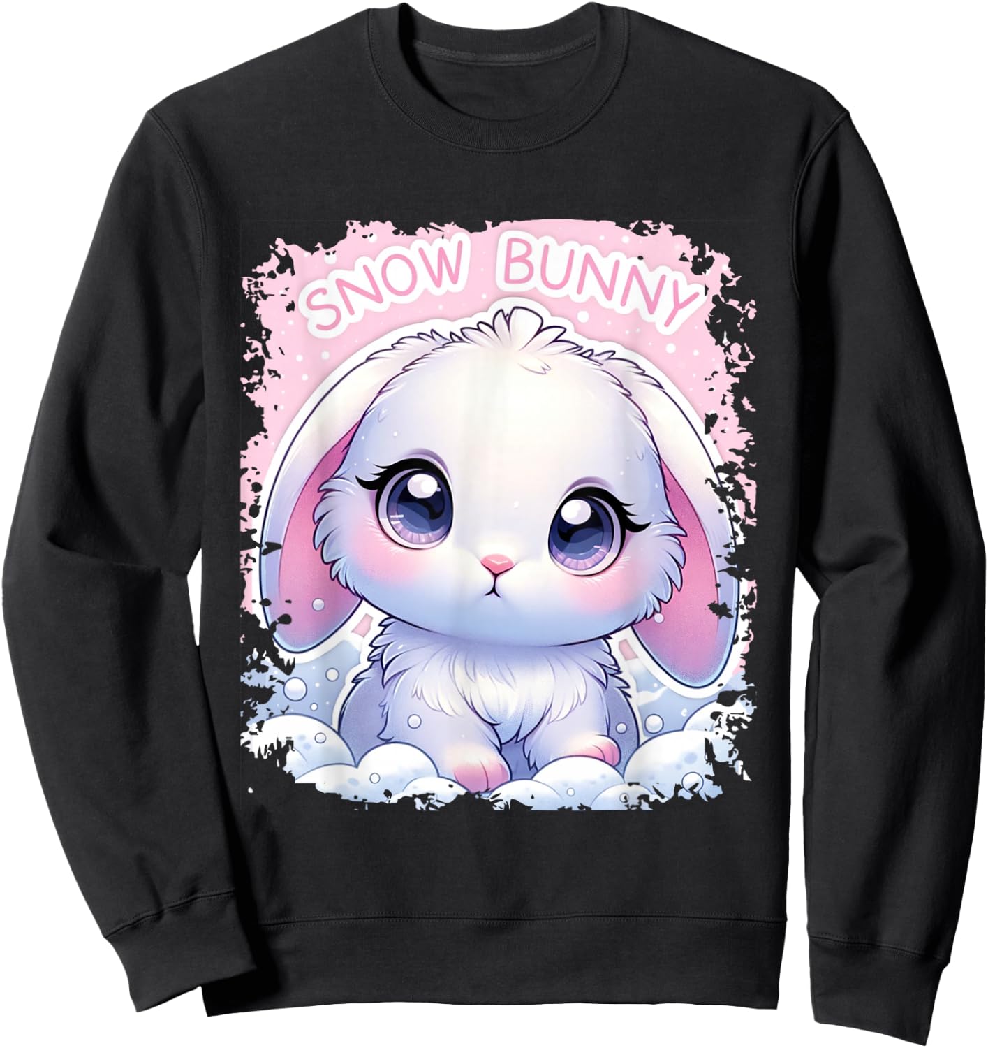 Cute Snow Rabbit Snow Bunny Sweatshirt - Sweatshirt | Black