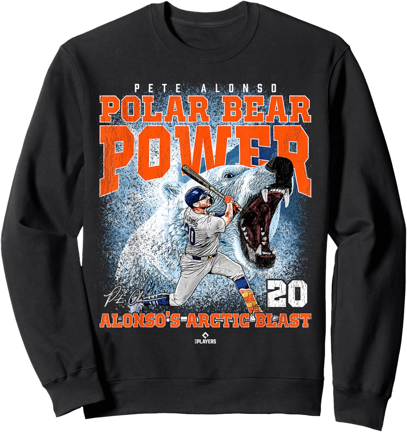 Polar Bear Power: Arctic Blast Pete Alonso New York MLBPA Sweatshirt - Sweatshirt | Black