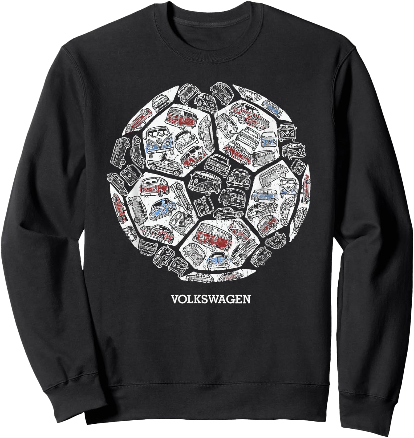 England Euro Football Campervans And Cars Sweatshirt - Sweatshirt | Black