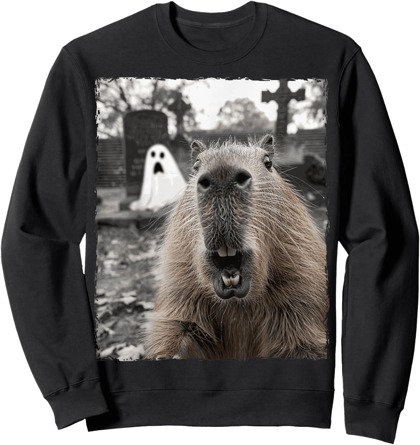 Funny Capybara Halloween Costume Sweatshirt - Sweatshirt | Black