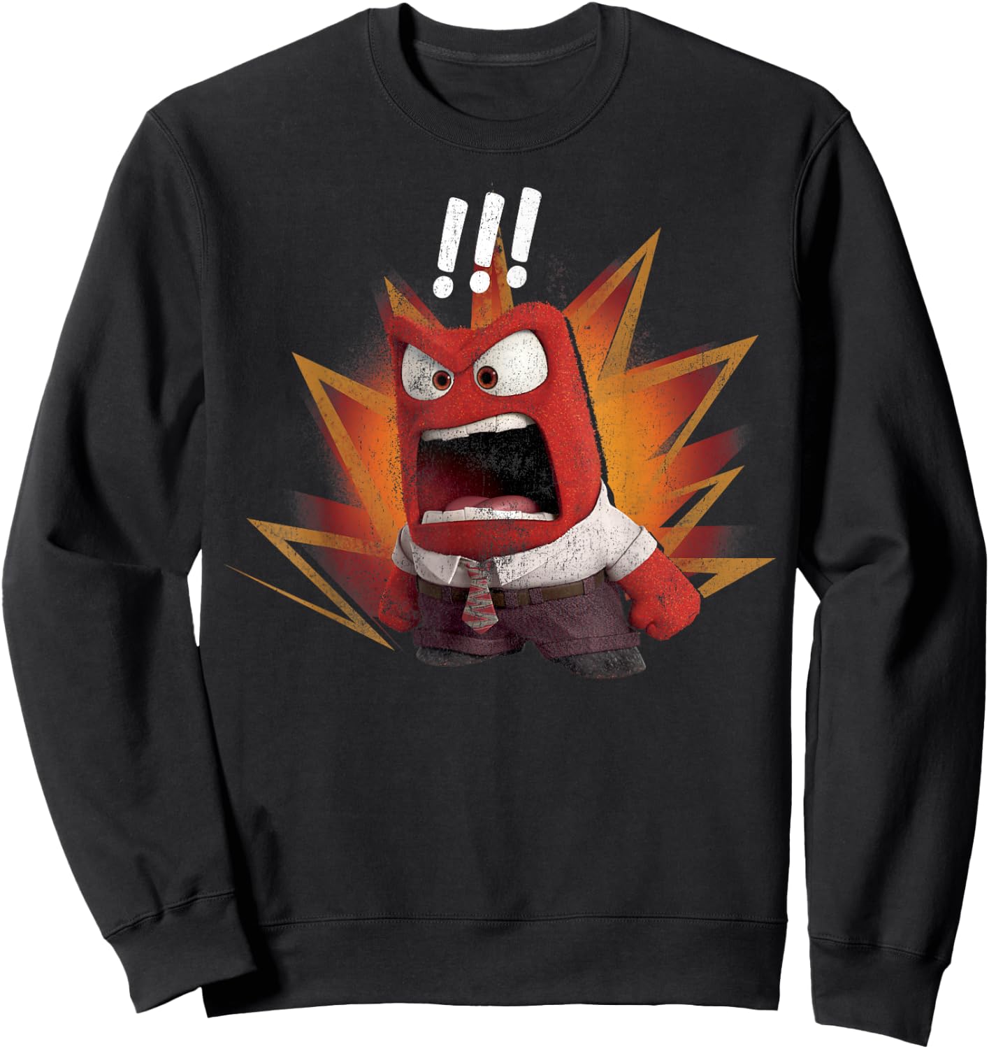 Disney Pixar Inside Out Anger Yell Colorful Sweatshirt - Sweatshirt | Black