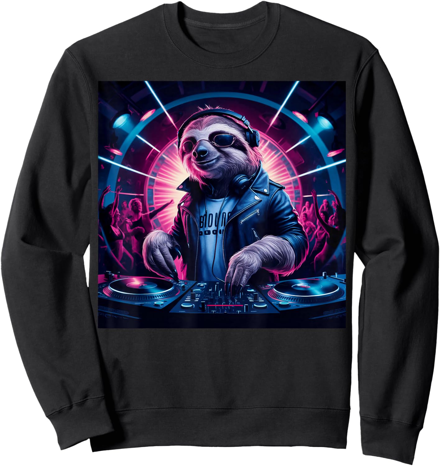 Just Relax Dude Sloth Djing Vibrant Club For Music Sweatshirt - Sweatshirt | Black