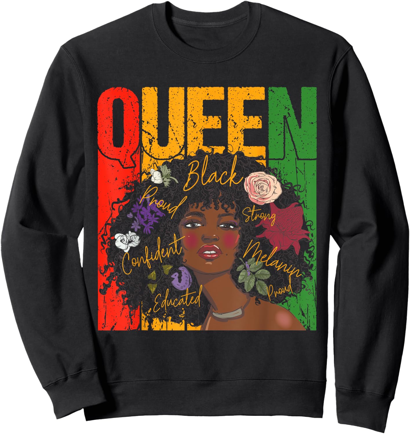 Juneteenth Black History Month Educated African Queen Sweatshirt - Sweatshirt | Black