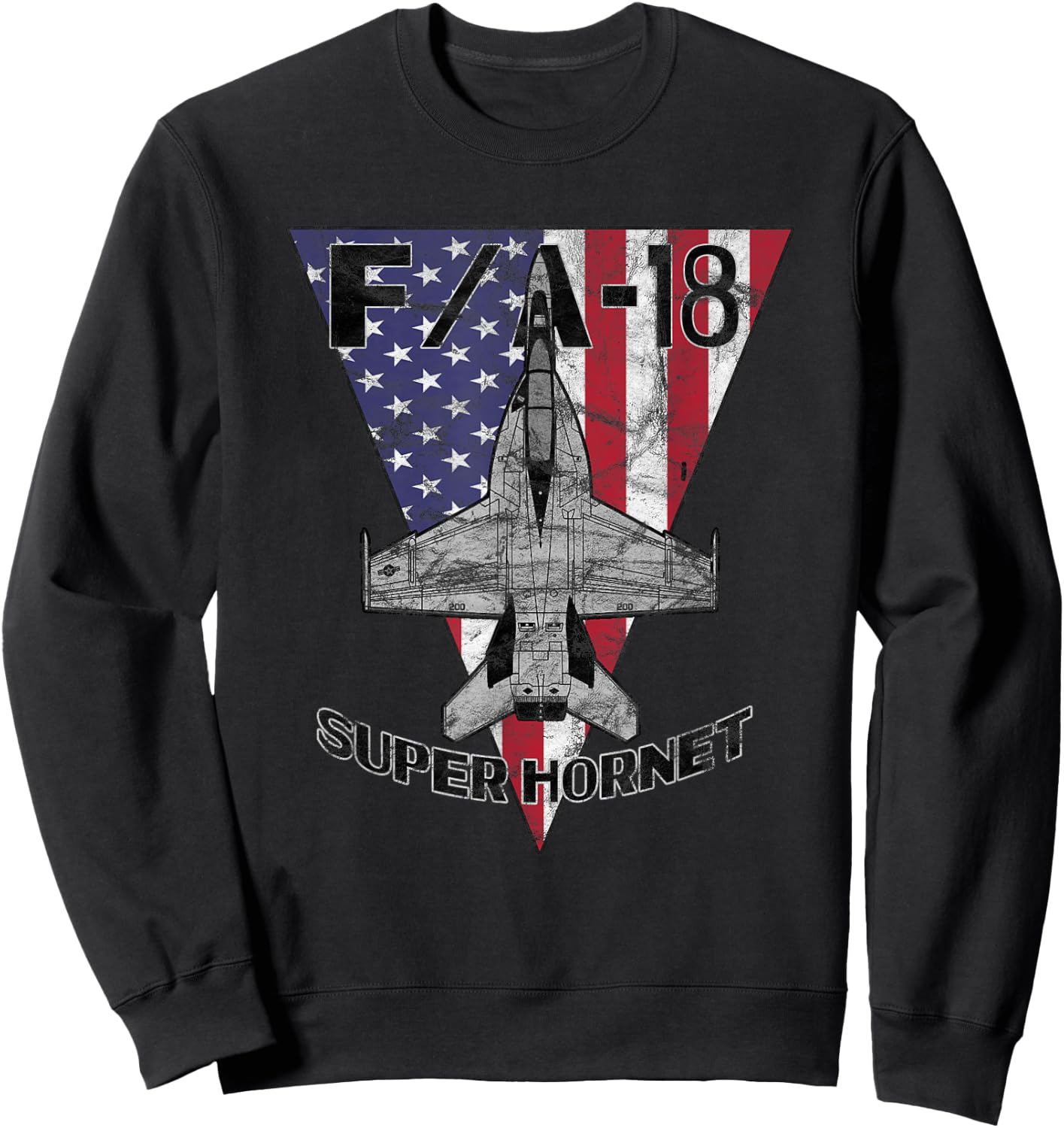 F/A-18 E/F Super Hornet Jet Fighter Airplane Vintage Sweatshirt - Sweatshirt | Black