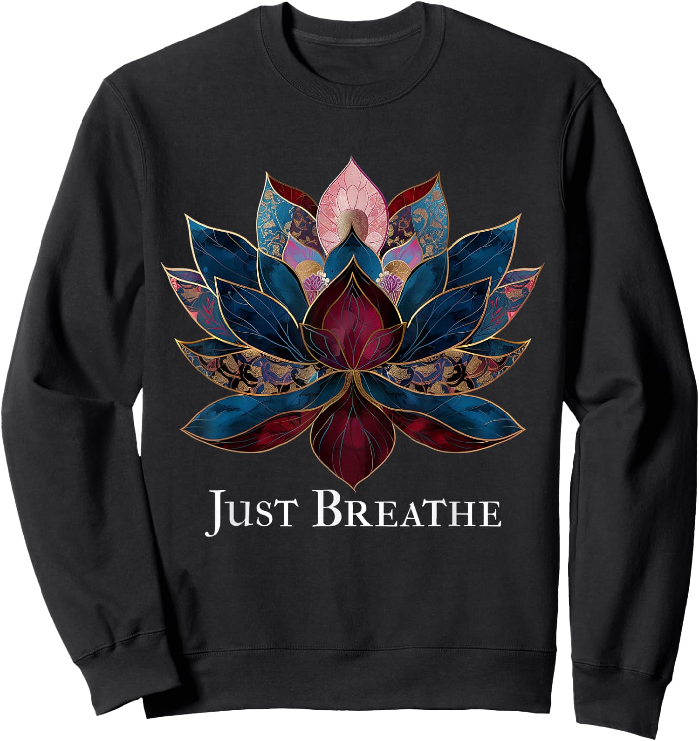 Yoga Lotus Flower Zen Buddhism Buddhist Buddha Meditation Sweatshirt - Sweatshirt | Black