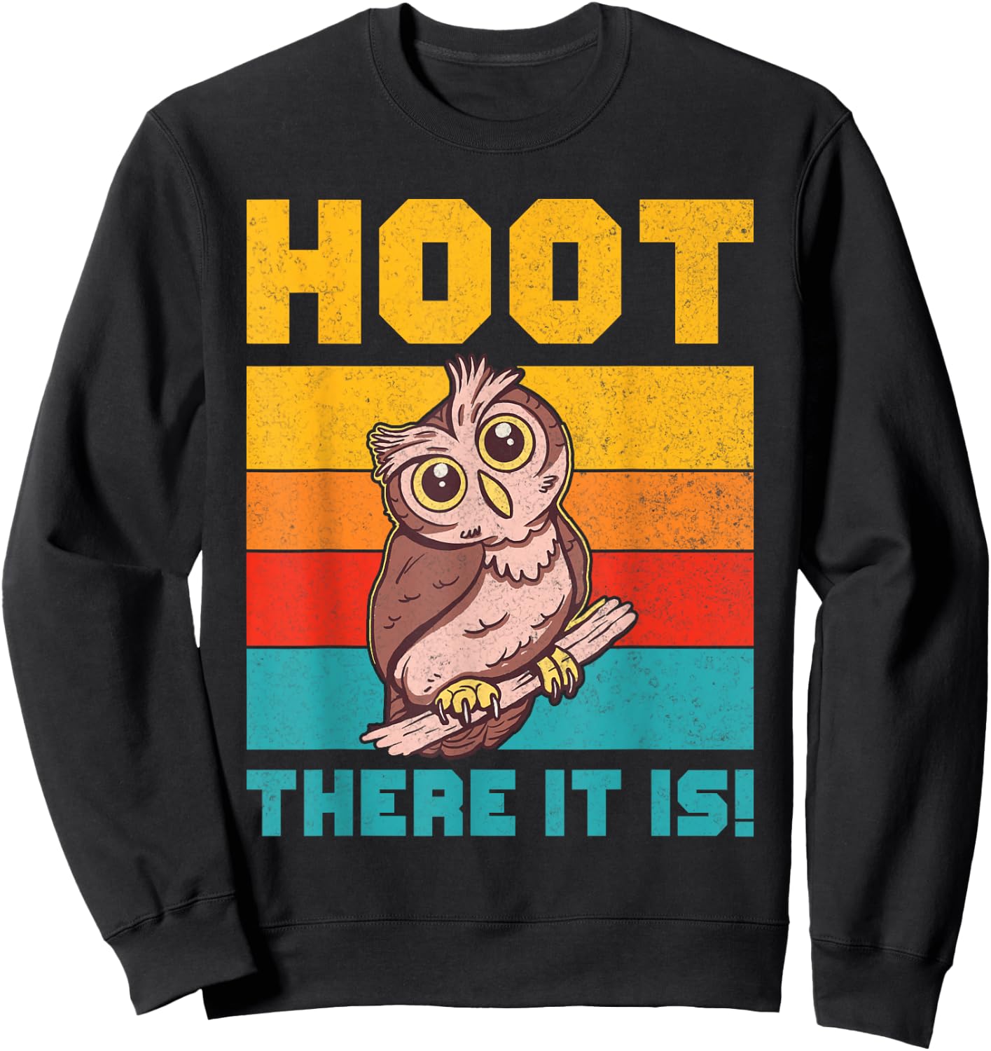 Hoot There It Is Owl Sweatshirt - Sweatshirt | Black