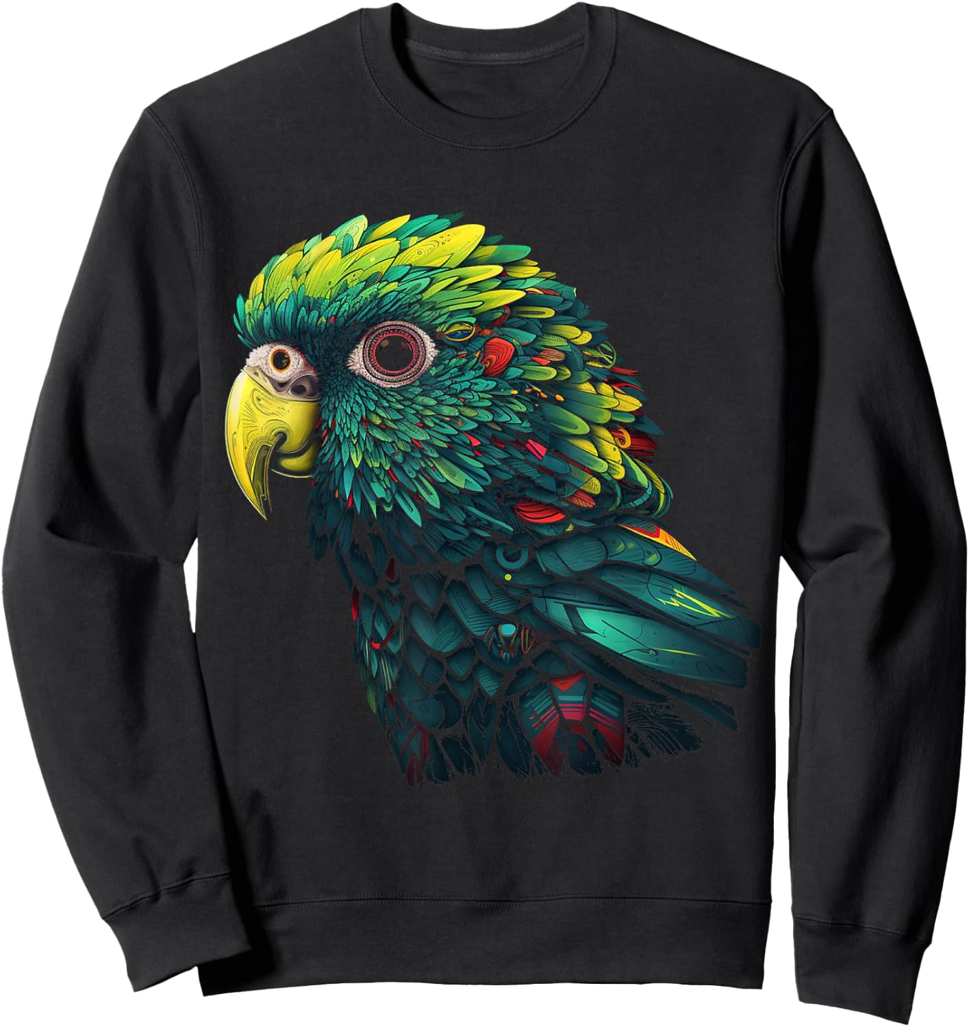 Parrot Art - Animal Bird Parrot Sweatshirt - Sweatshirt | Black