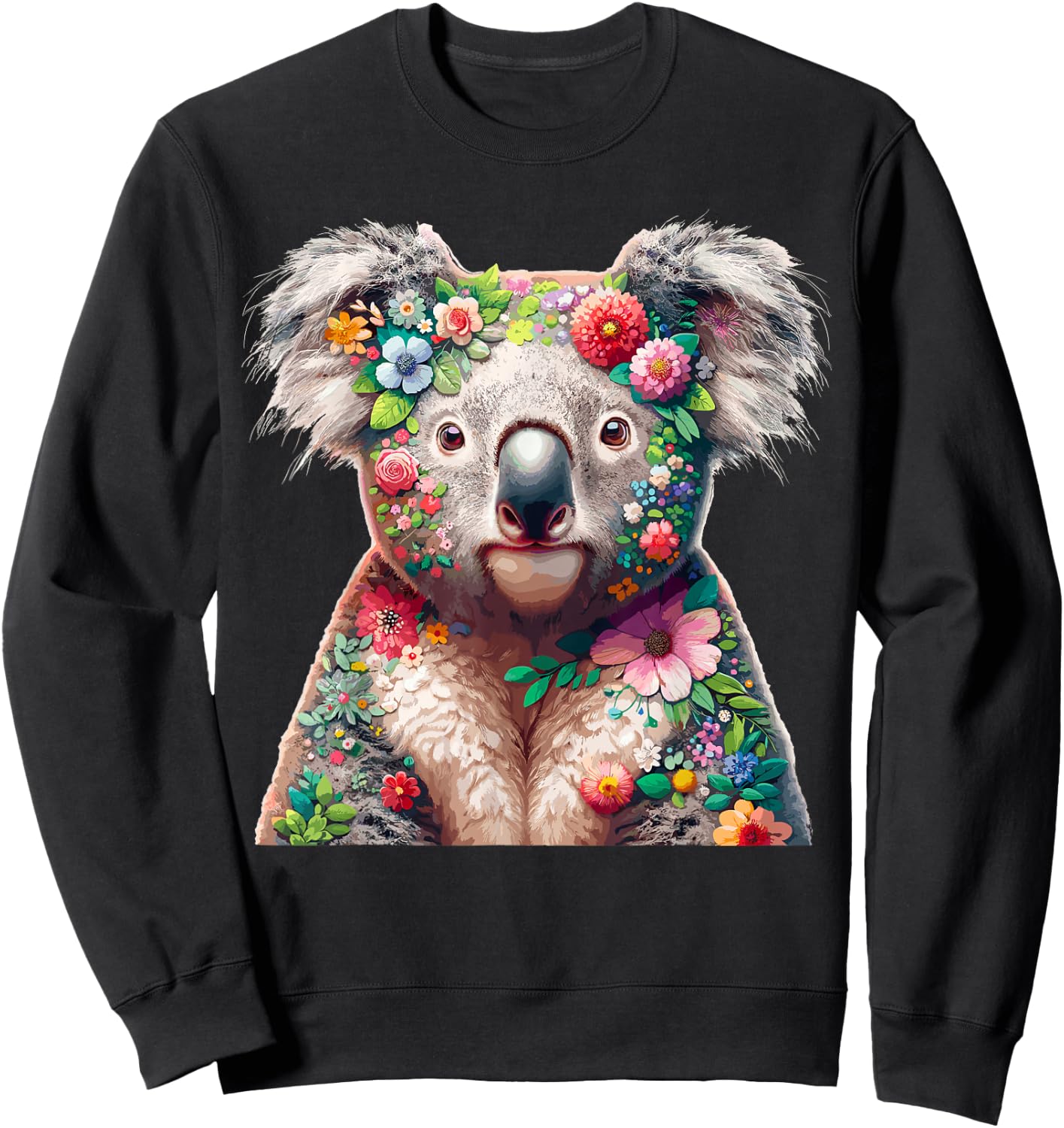 Floral Aesthetic Koala Bear Lover Stuff Australian Koala Sweatshirt - Sweatshirt | Black