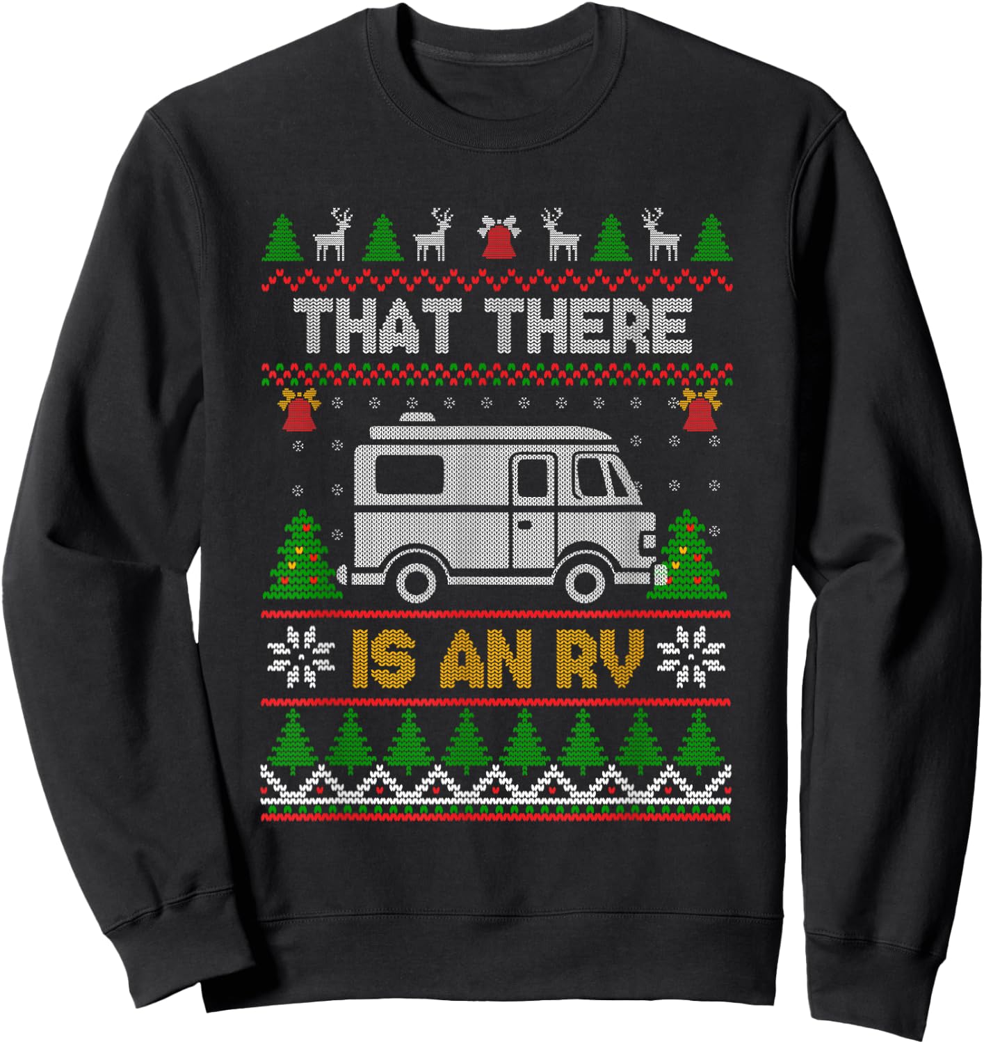 Funny Quote Camp Camper Xmas Tree Ornaments RV Camping Truck Ugly Christmas Family Sweatshirt - Sweatshirt | Black