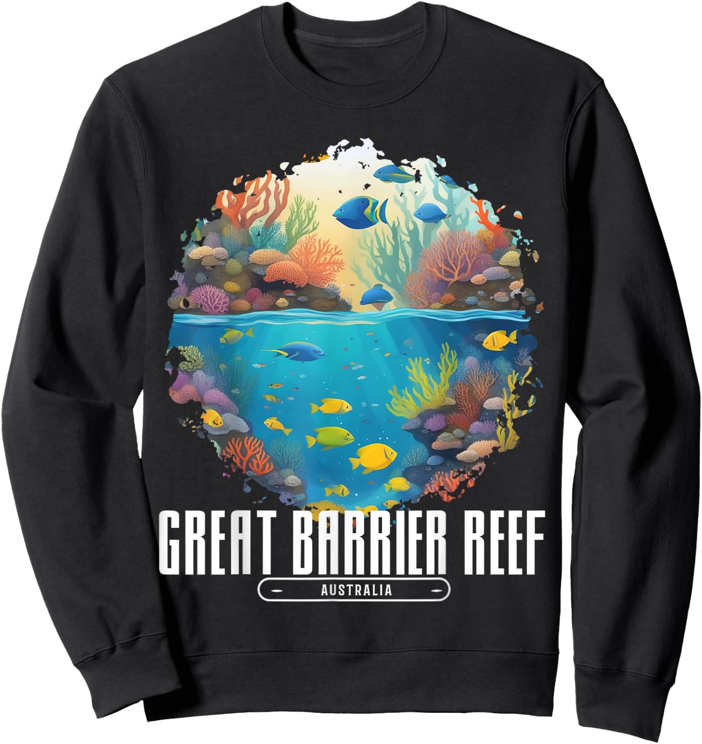 Great Barrier Reef Coral reef Fish Diving Australia Sweatshirt - Sweatshirt | Black