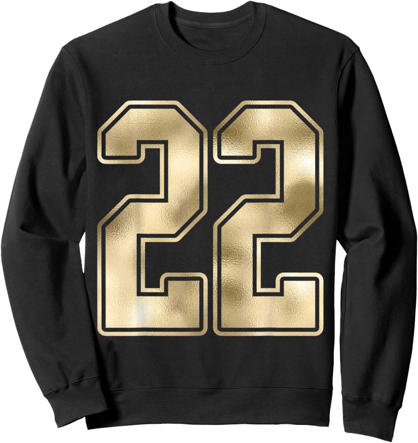 #22 Outline Number 22 Sports Fan Jersey Style Costume Sweatshirt - Sweatshirt | Black