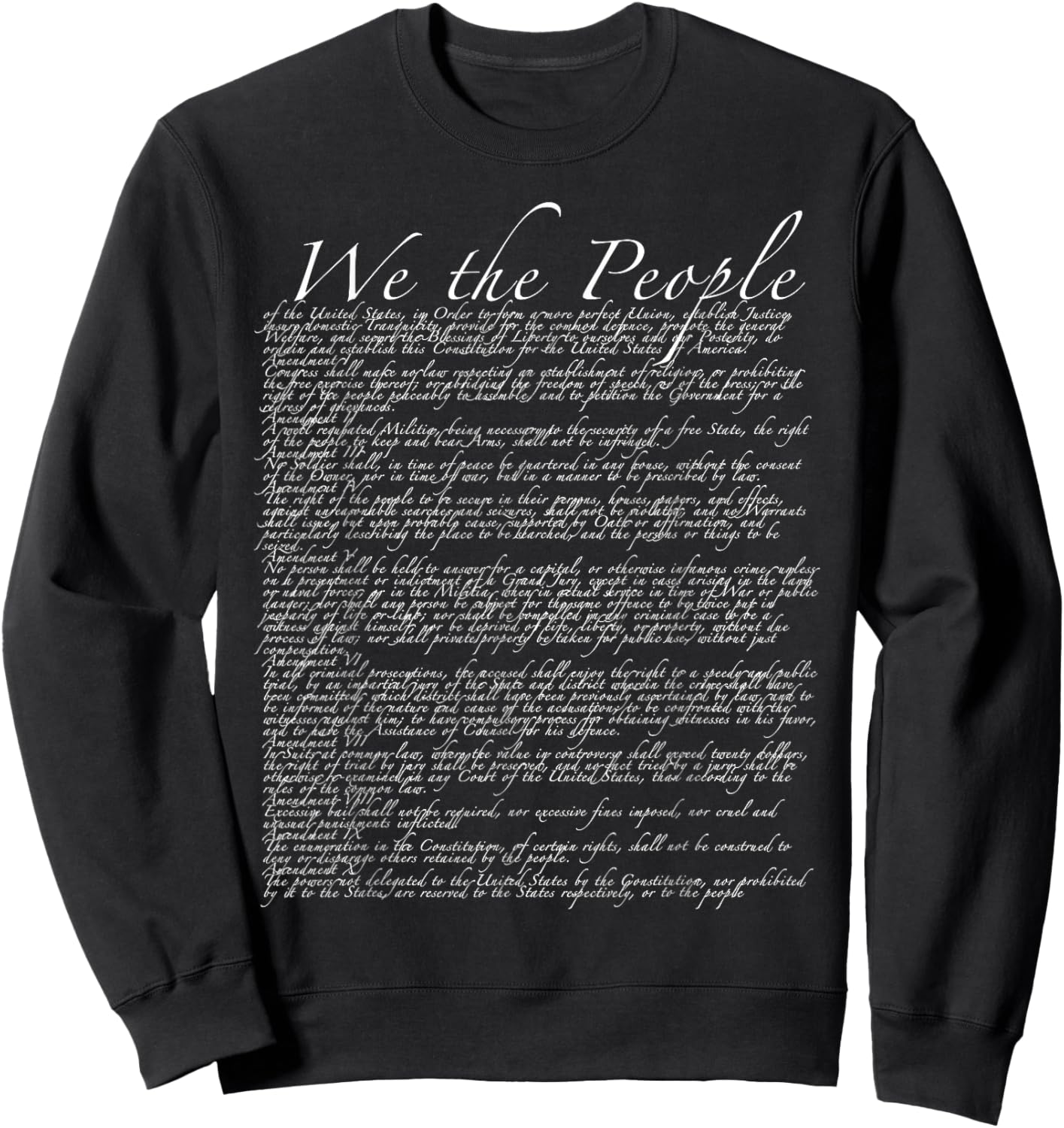 United States Bill of Rights US Constitution Sweatshirt - Sweatshirt | Black