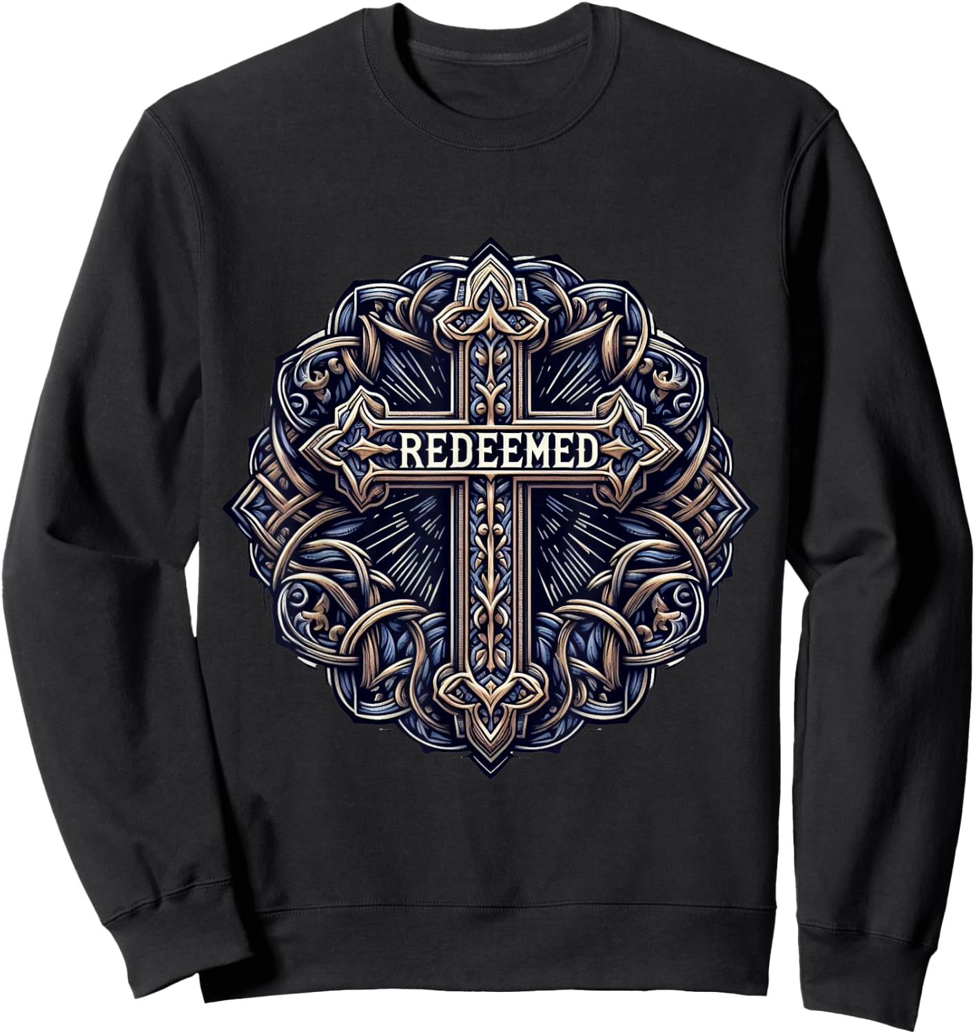 Redeemed Cross Christian Jesus Sweatshirt - Sweatshirt | Black