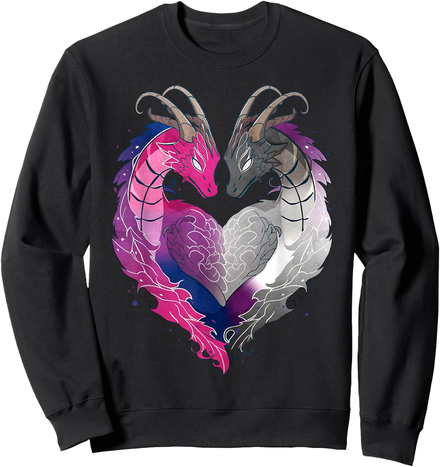 Asexual Bisexual Pride Gay Pride Month Bisexual Dragon LGBT Sweatshirt - Sweatshirt | Black