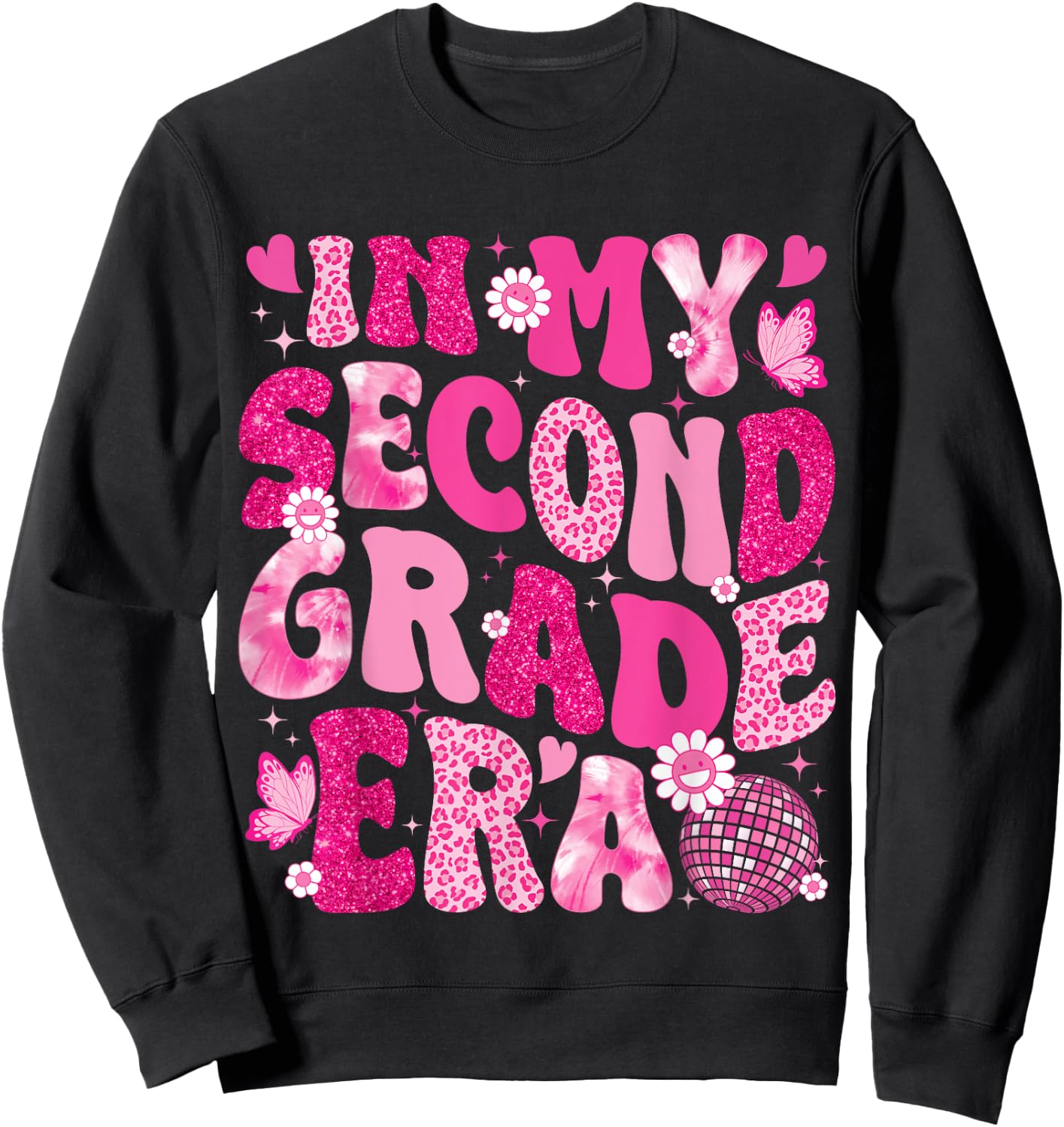 In My Second Grade Era Teachers Women Back To School Girls Sweatshirt - Sweatshirt | Black