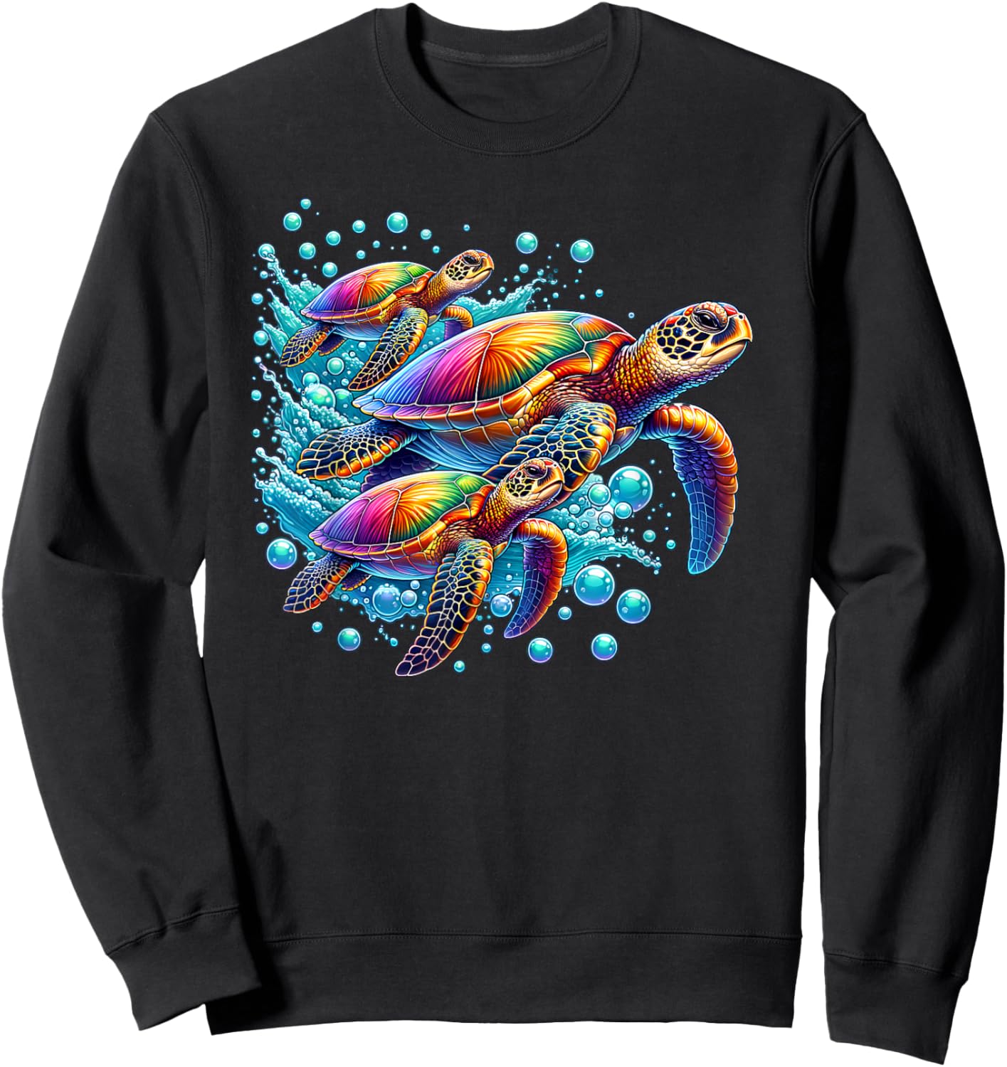 Sea Turtles Save The Turtle Ocean Animal Beach Lover Graphic Sweatshirt - Sweatshirt | Black