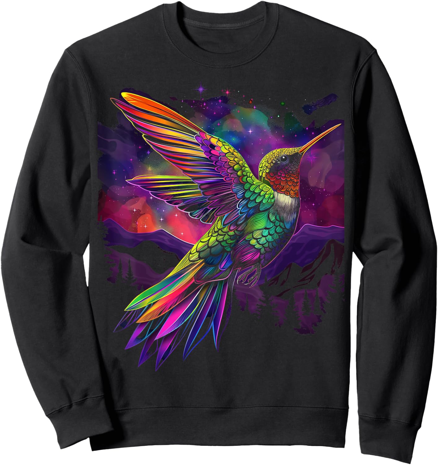 Hummingbird Bird Popart Sweatshirt - Sweatshirt | Black