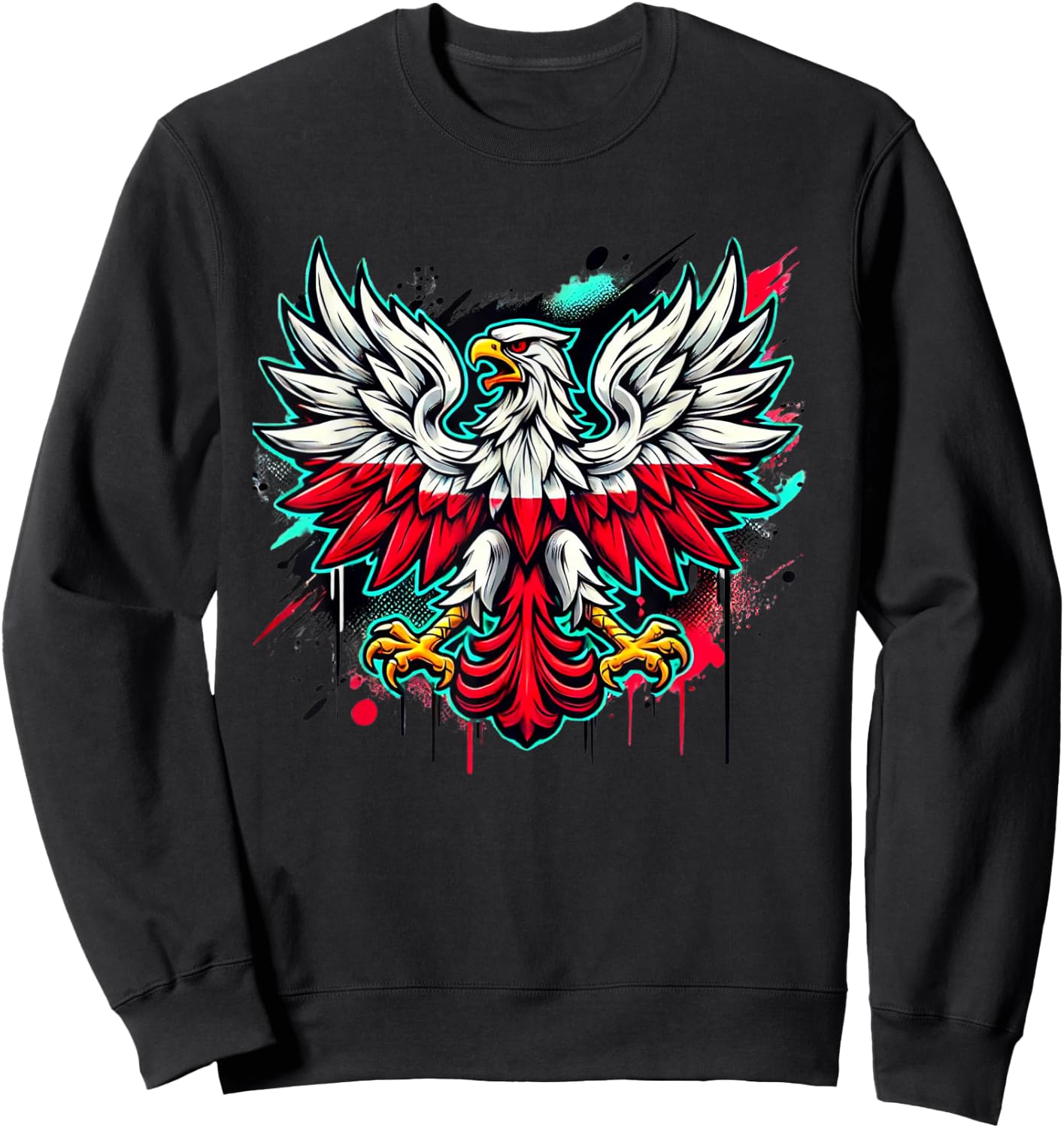 Polish Eagle Graffiti Art, Polish Falcon Street Art, Polska Sweatshirt - Sweatshirt | Black