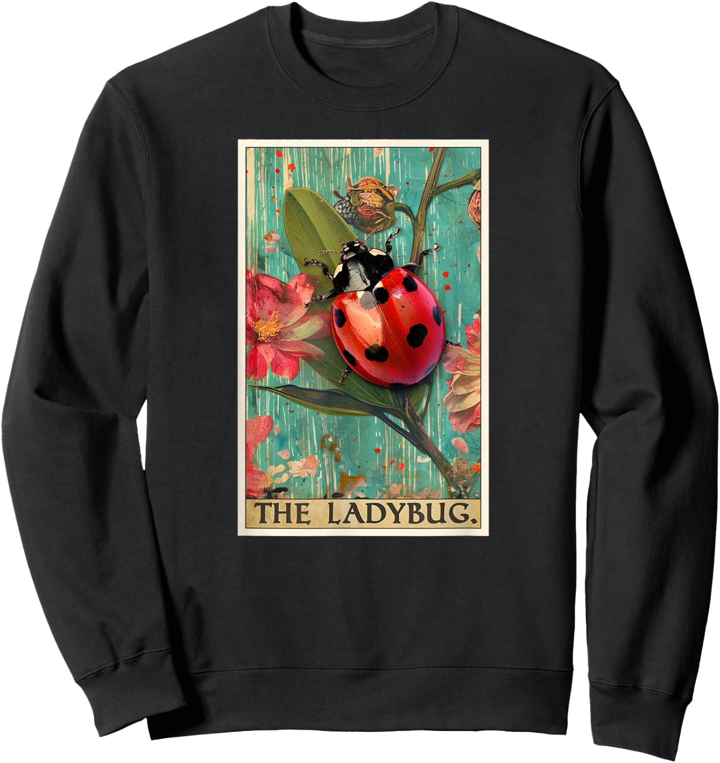 Ladybugs Ladybug Tarot Card Sweatshirt - Sweatshirt | Black