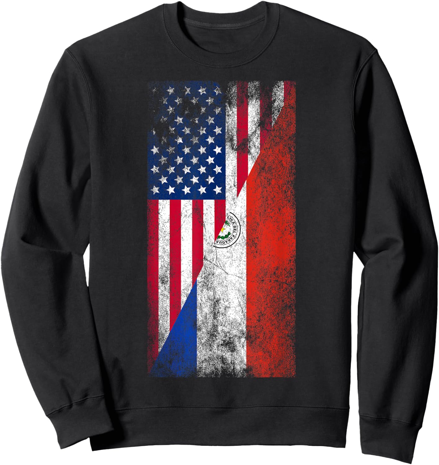 USA & Paraguay Flags - United States of America, Paraguayan Sweatshirt - Sweatshirt | Black