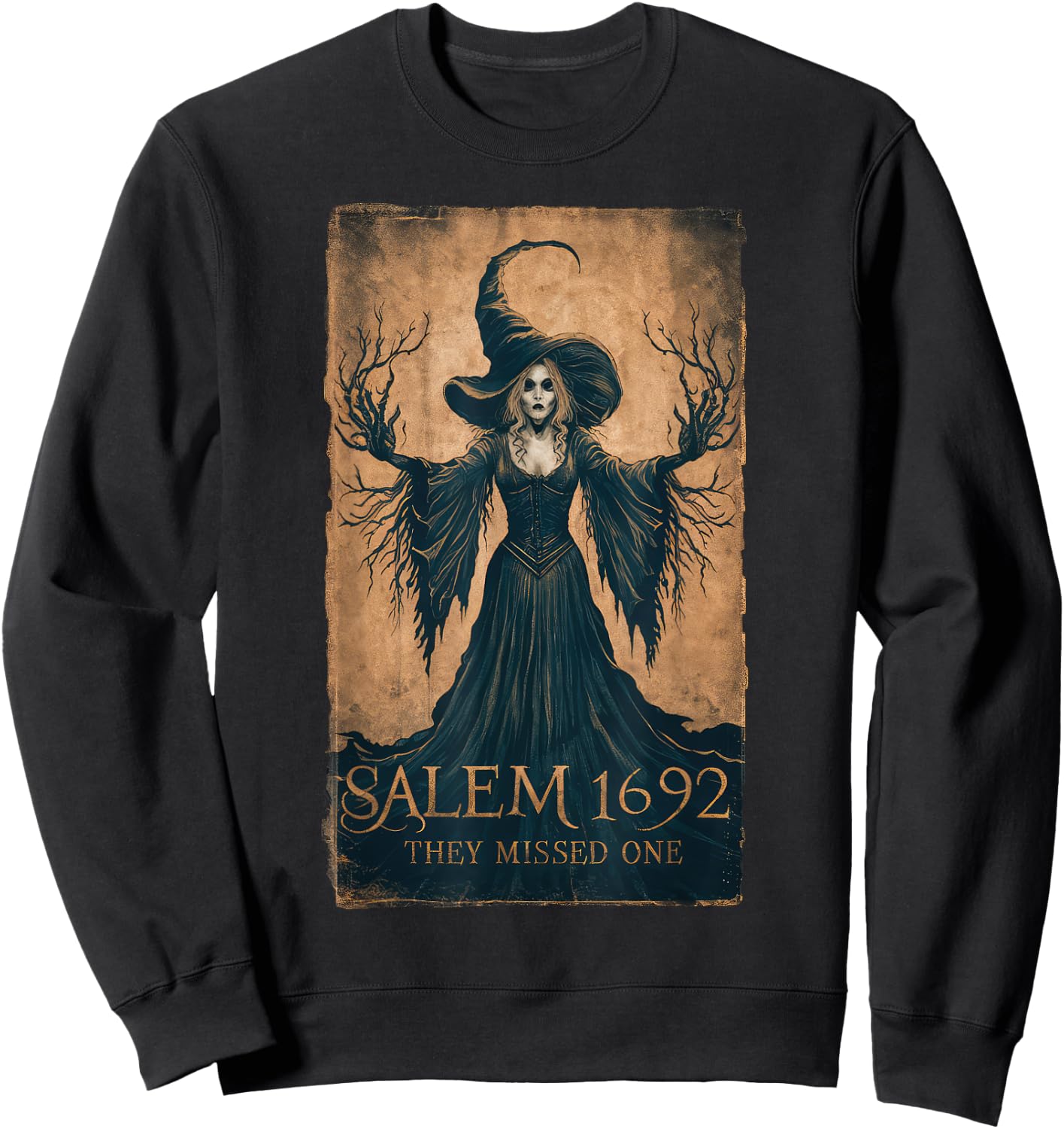 Salem 1692 They Missed One Halloween Feminist Witch Trials Sweatshirt - Sweatshirt | Black