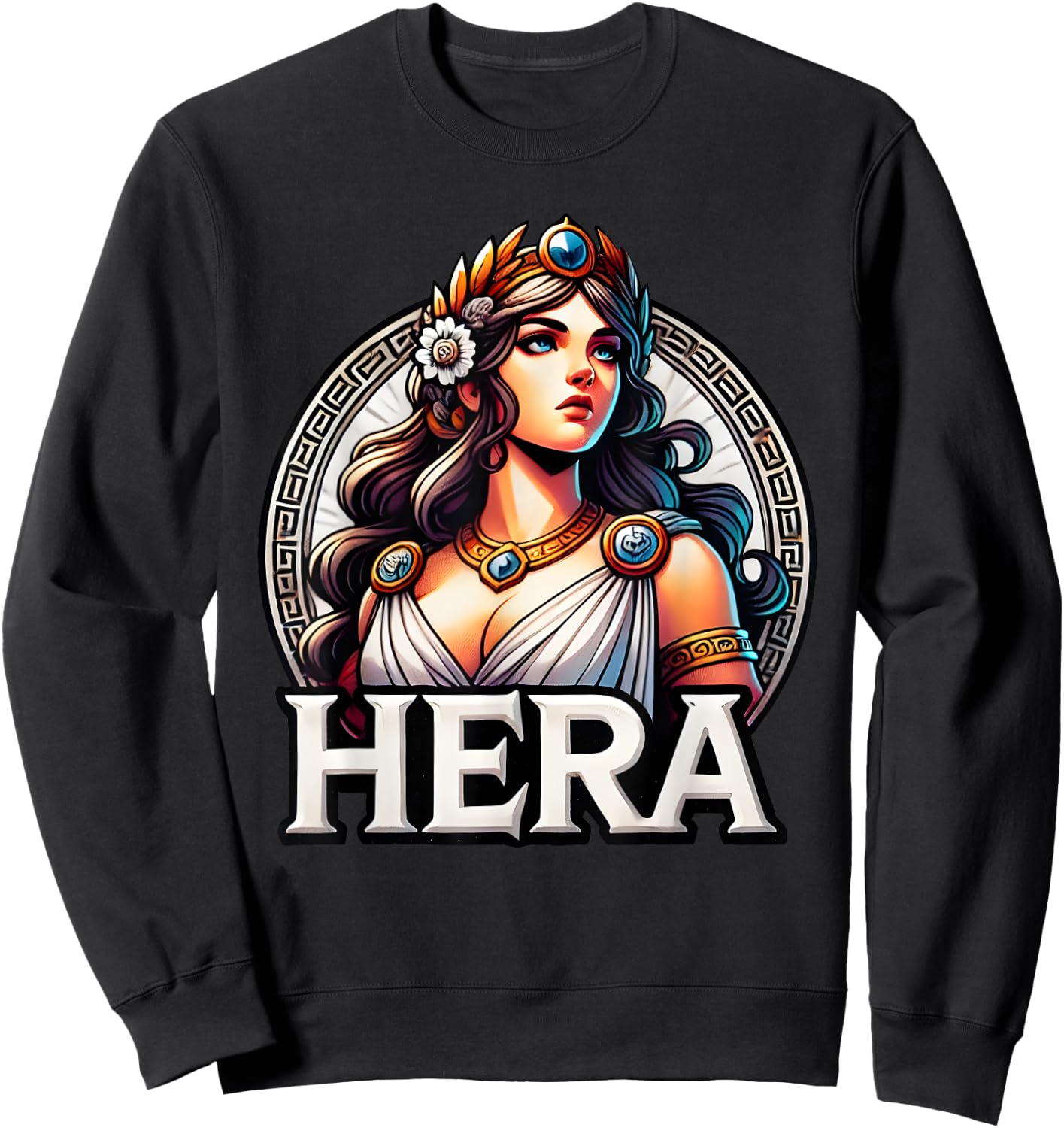 Hera Greek Goddess Mythology Ancient Greece Sweatshirt - Sweatshirt | Black