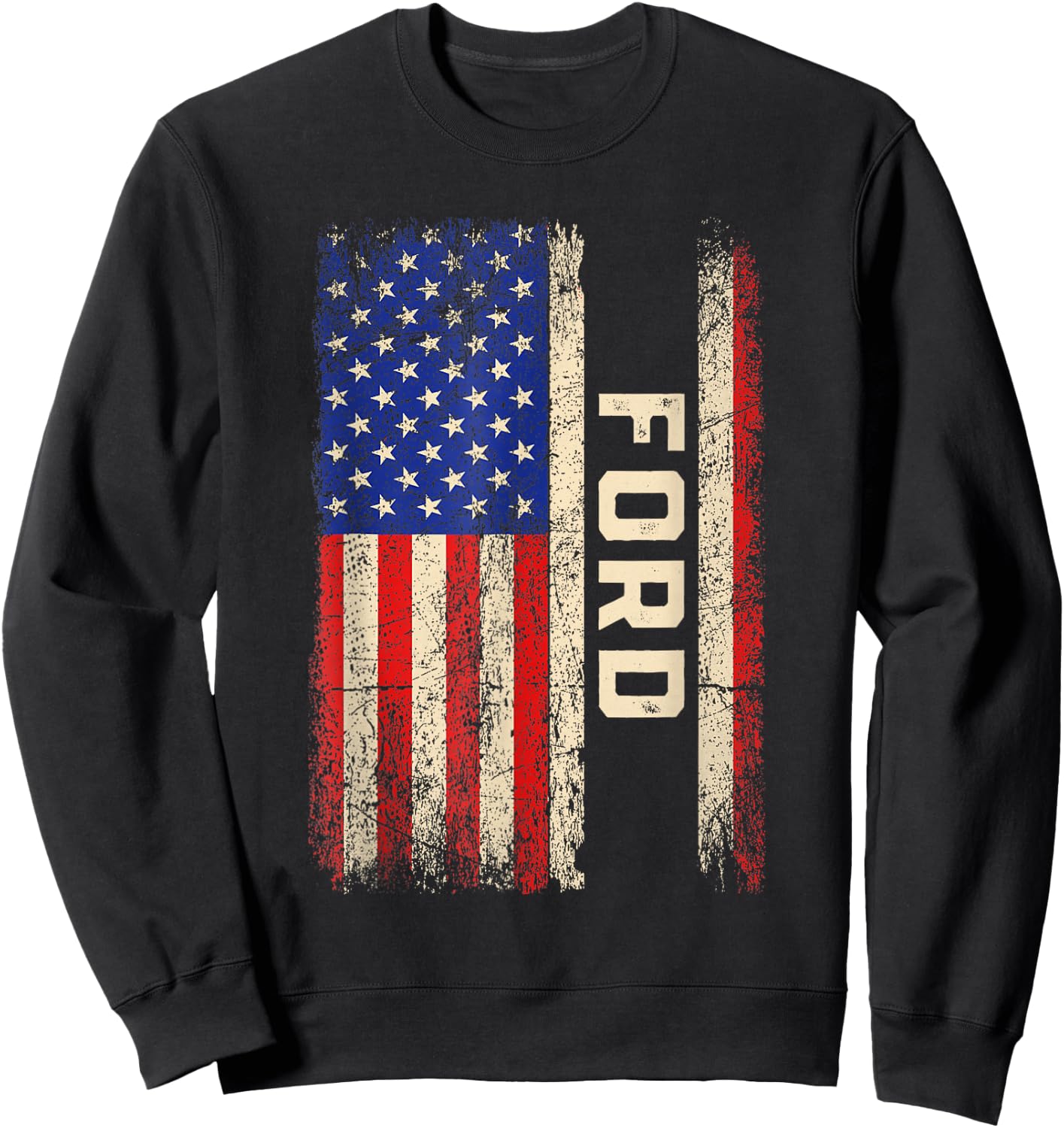 Ford Last Name Shirt Ford Name American Flag Sweatshirt - Sweatshirt | Black