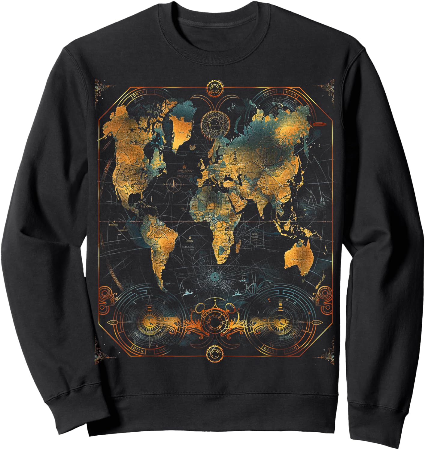 World Map Sweatshirt - Sweatshirt | Black