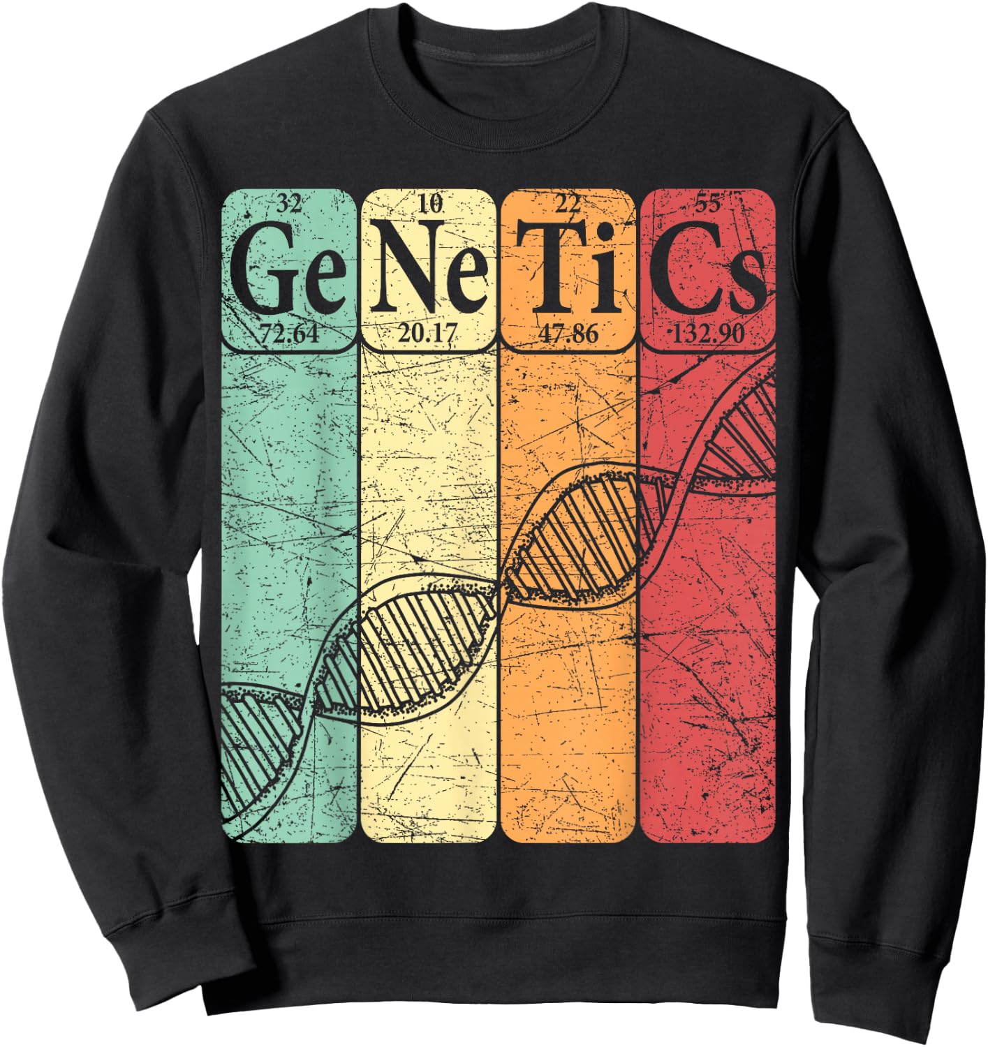 DNA Genetics Periodic Table Elements Biologist Retro Genetic Sweatshirt - Sweatshirt | Black