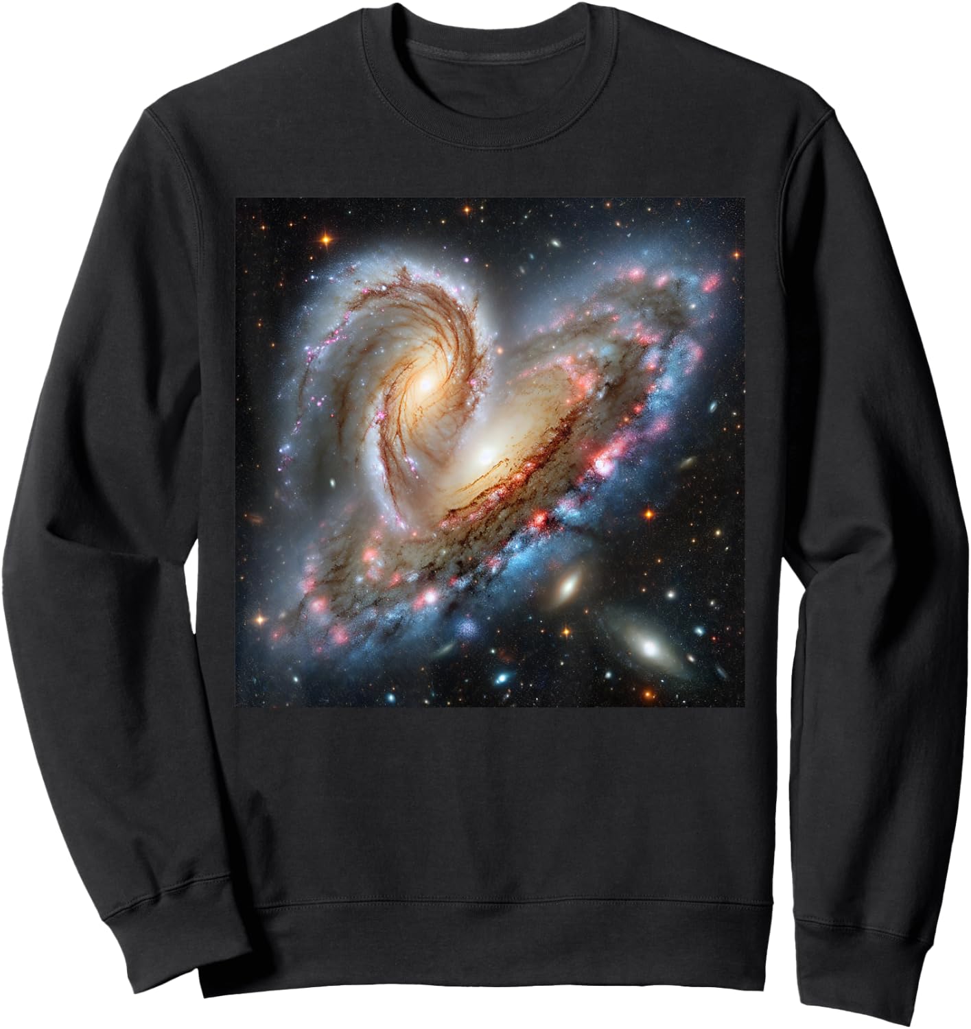 Milky Way and Andromeda Galactic Star Crash Sweatshirt - Sweatshirt | Black