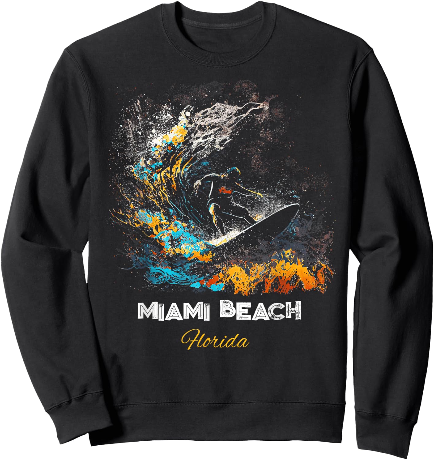 Miami Beach Florida Women Kids Sweatshirt - Sweatshirt | Black