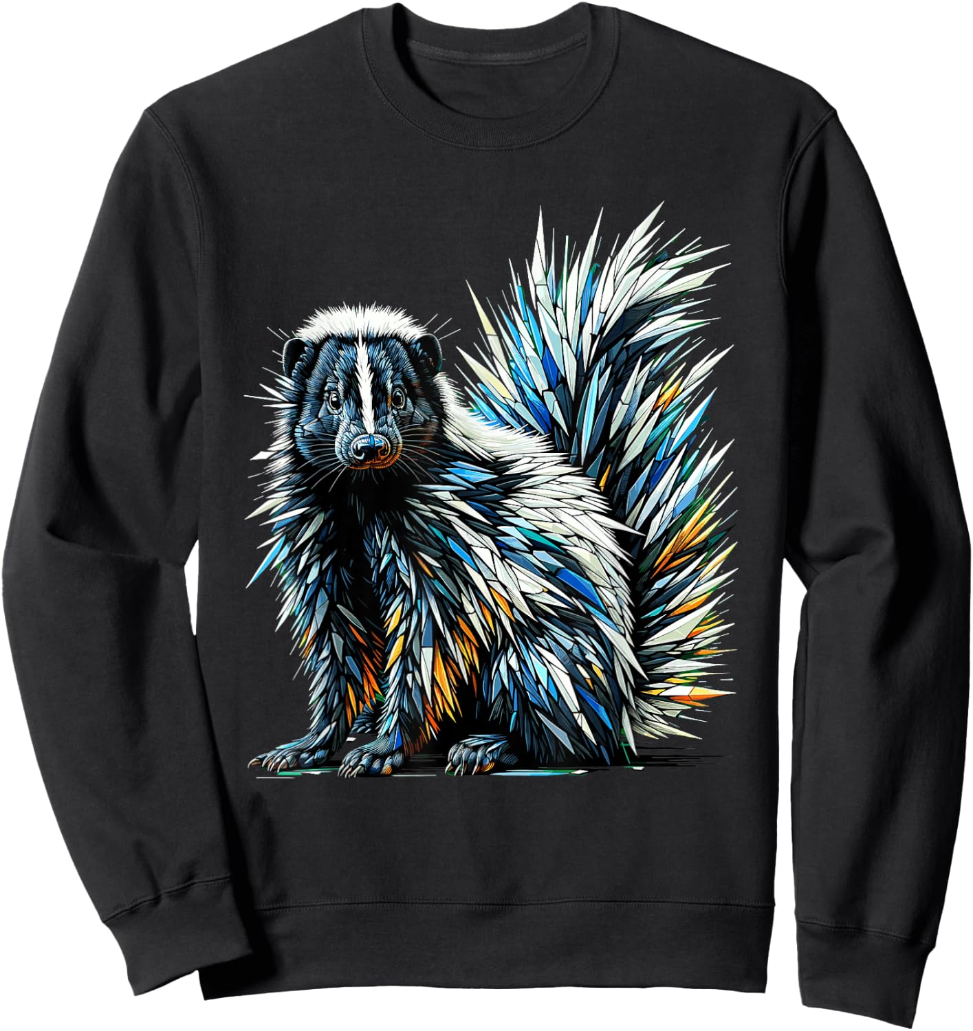 Polygon Art Skunk Lover Skunks Sweatshirt - Sweatshirt | Black