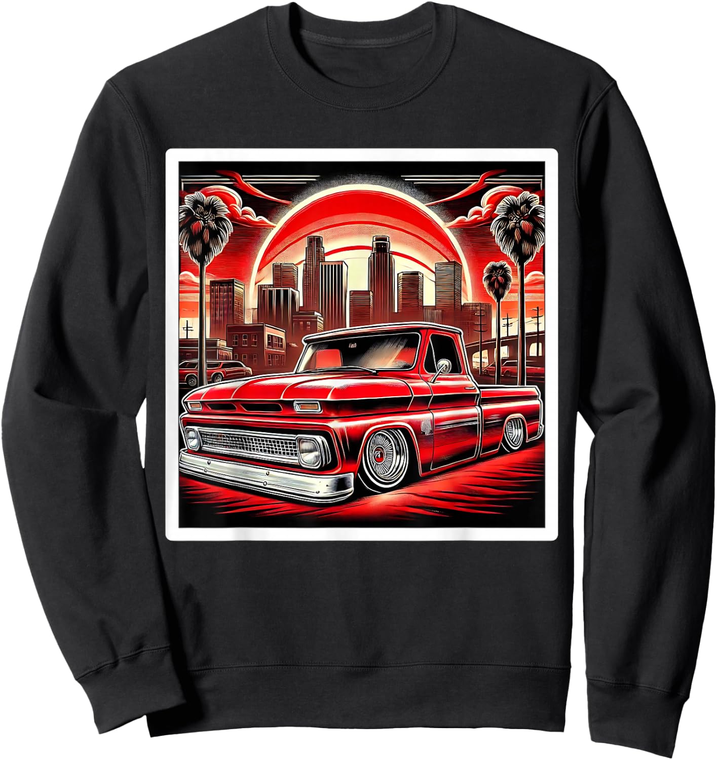 Urban Cultura Chicano Latino Mexican Pride Lowrider Truck Sweatshirt - Sweatshirt | Black