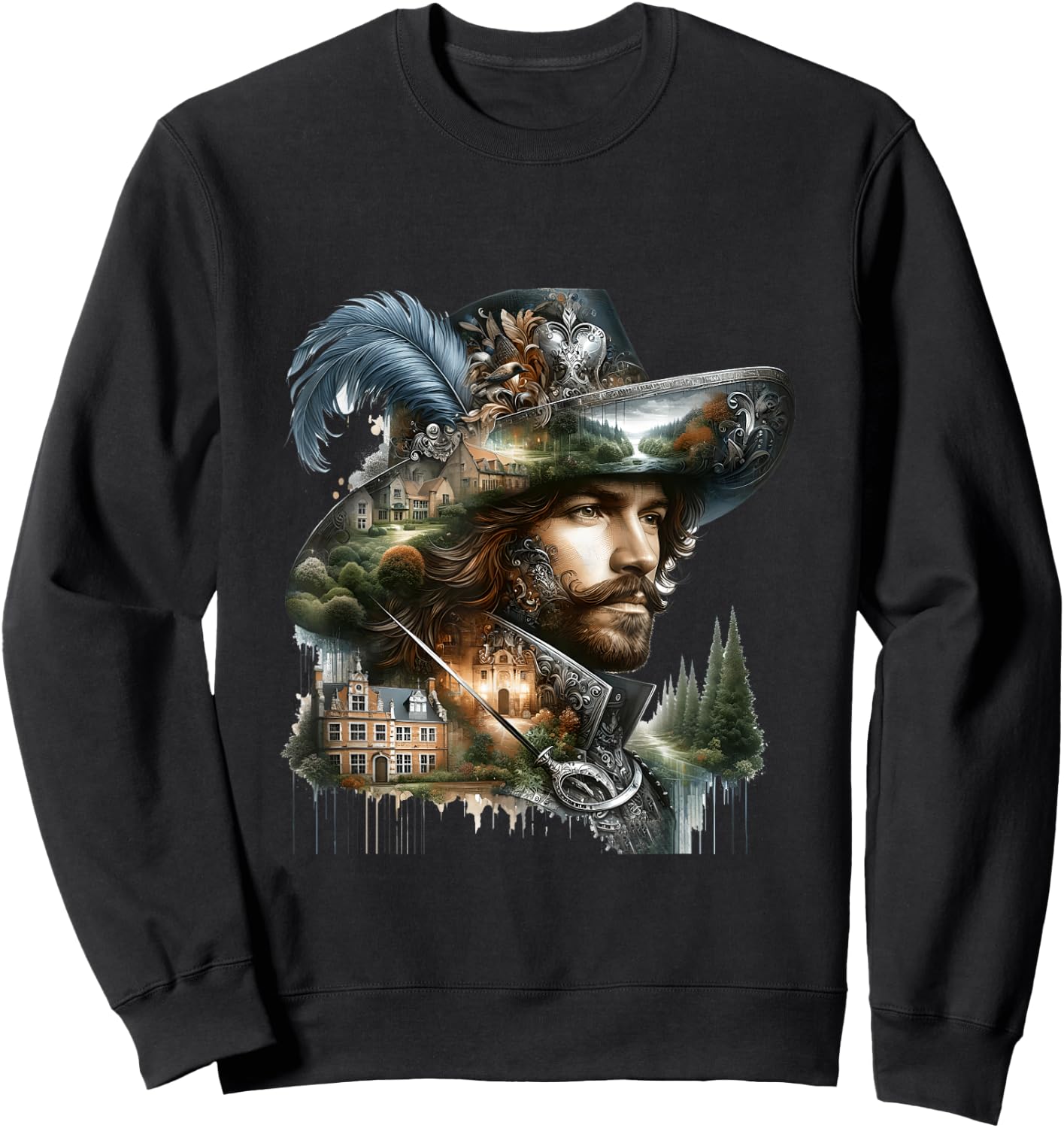 Fantasy Cute Brave French Musketeer Sweatshirt - Sweatshirt | Black