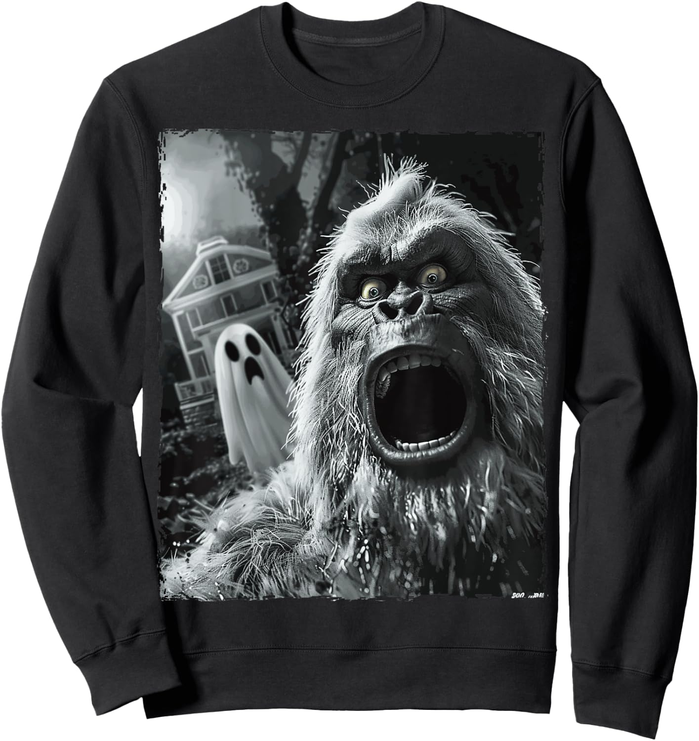 Funny Bigfoot Sasquatch Halloween Sweatshirt - Sweatshirt | Black