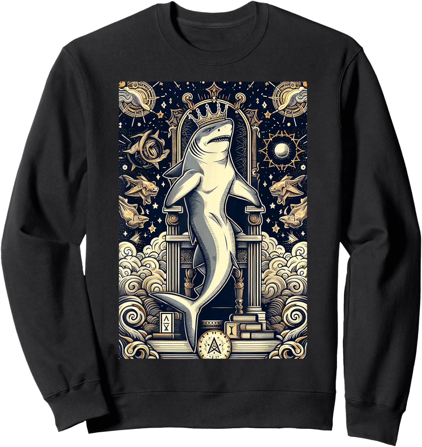 Shark tarot card Sweatshirt - Sweatshirt | Black