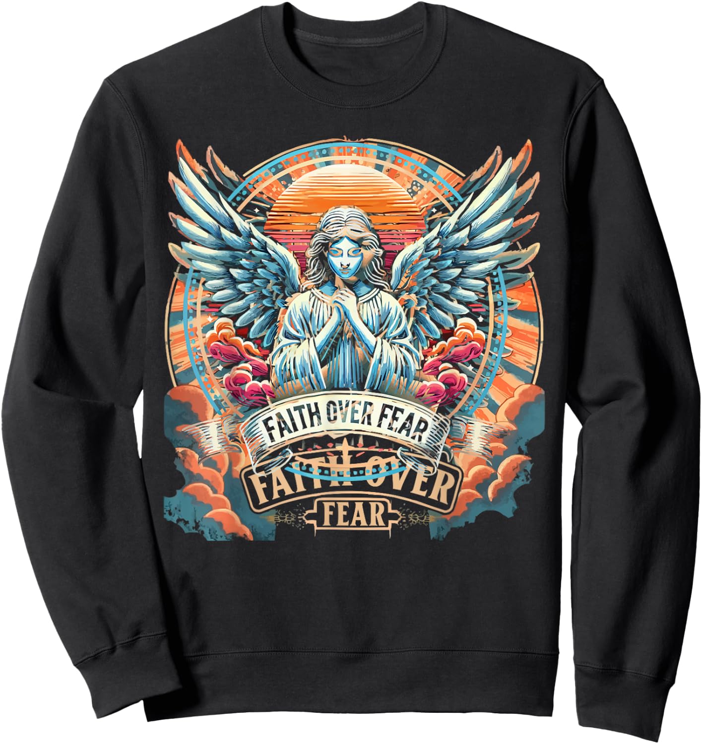 Archangel Gabriel Catholic Christianity Guardian Angel Sweatshirt - Sweatshirt | Black